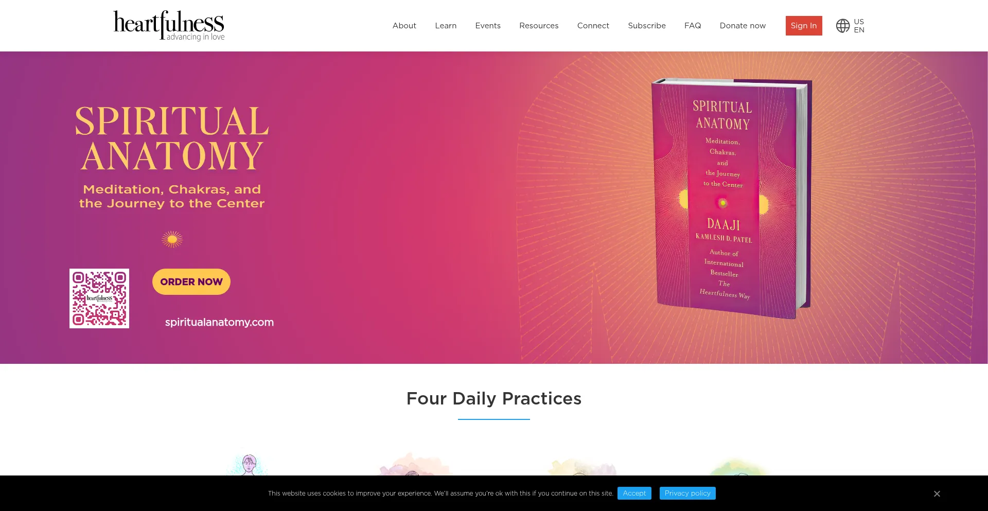 Website screenshot of Heartfulness.org