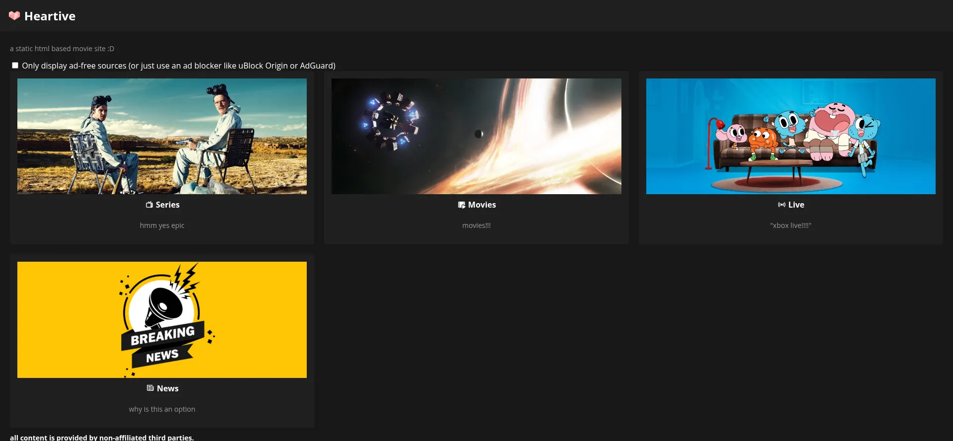 Website screenshot of Heartive.pages.dev