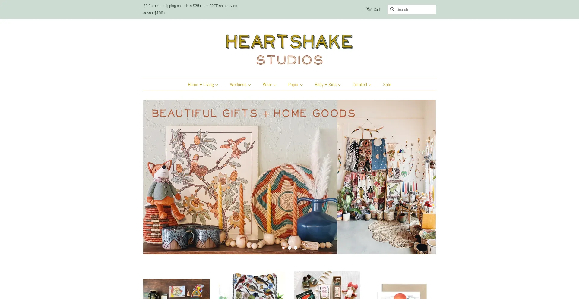 Website screenshot of Heartshakestudios.com