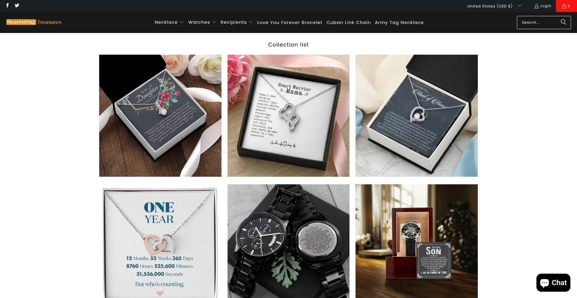 Website screenshot of Heartstringtreasure.com