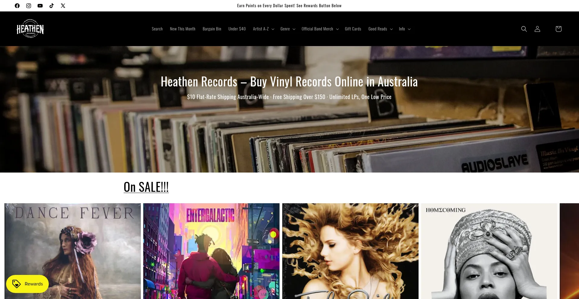 Website screenshot of Heathenrecords.com.au