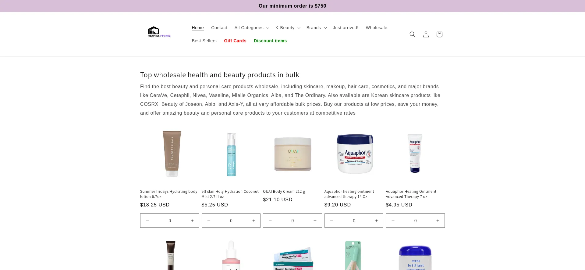 Website screenshot of Heavenprime.com