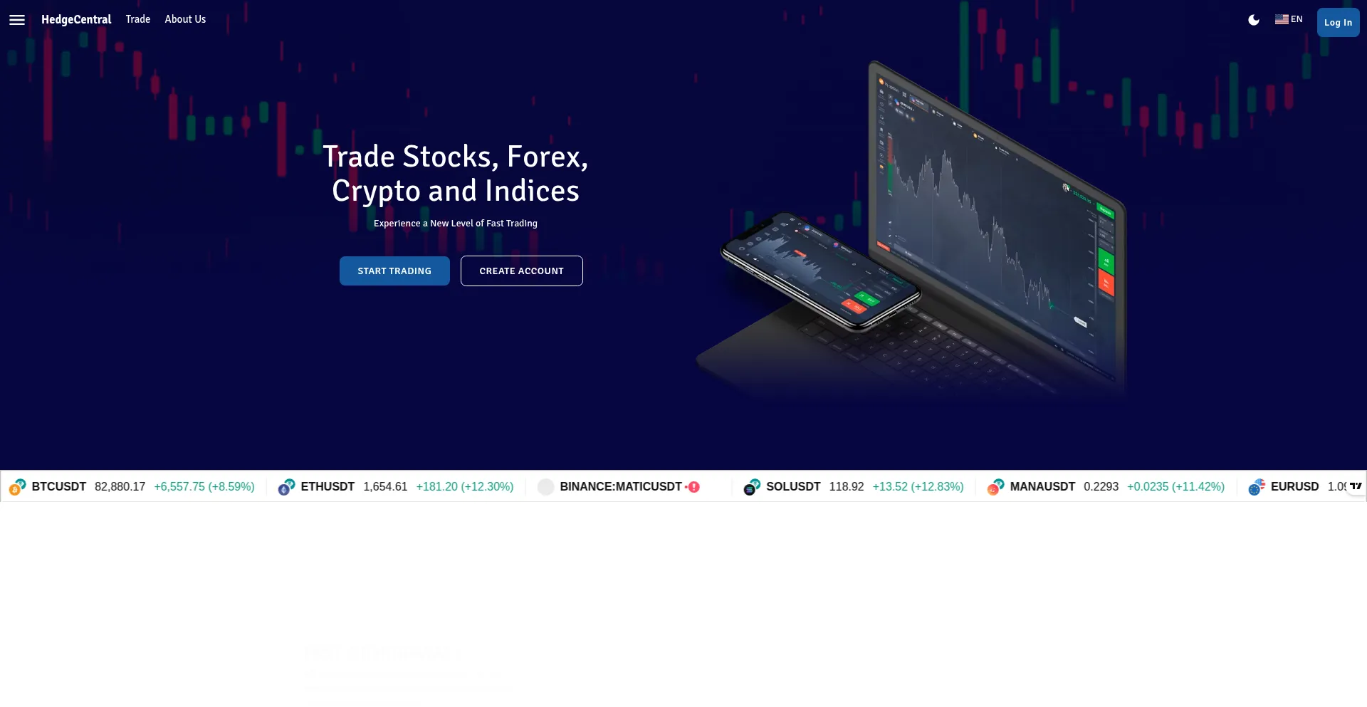 Website screenshot of Hedgecentral.net