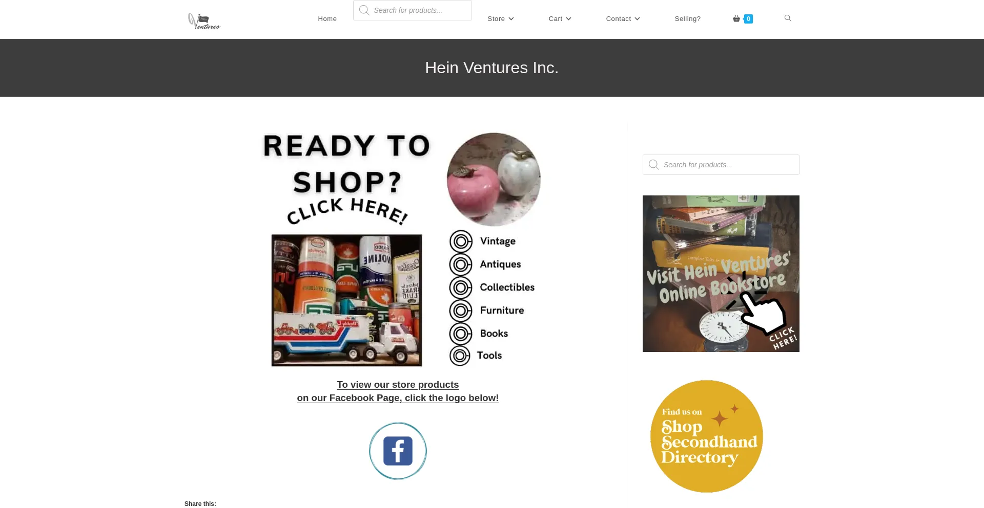 Website screenshot of Heinventures.ca