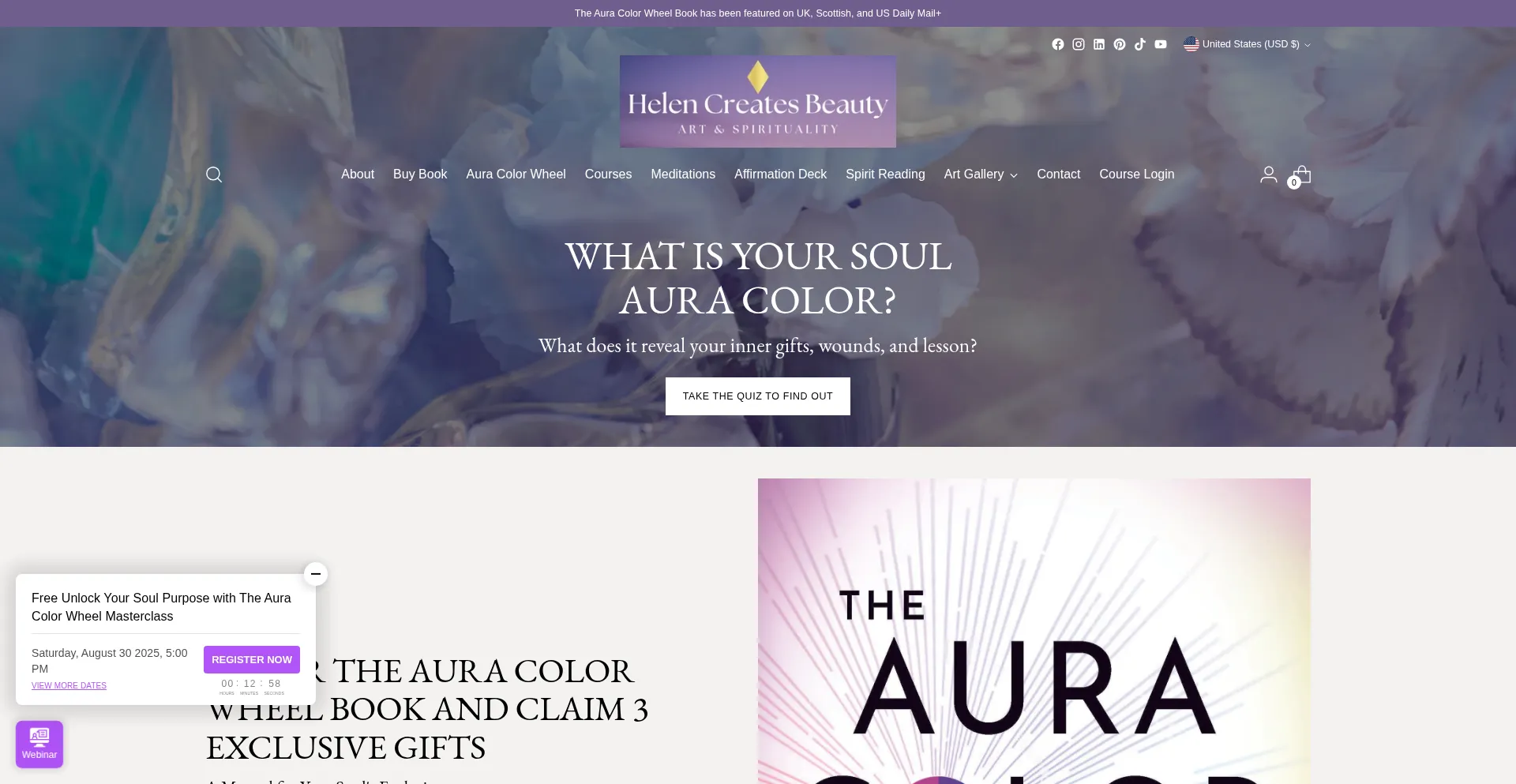 Website screenshot of Helencreatesbeauty.com