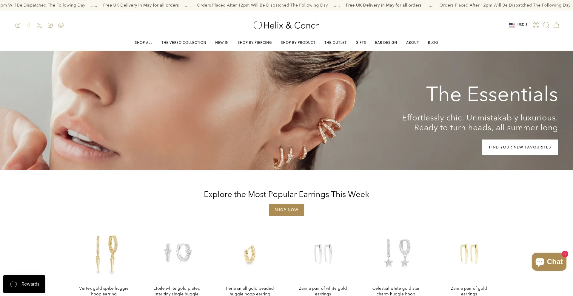 Website screenshot of Helixandconch.com