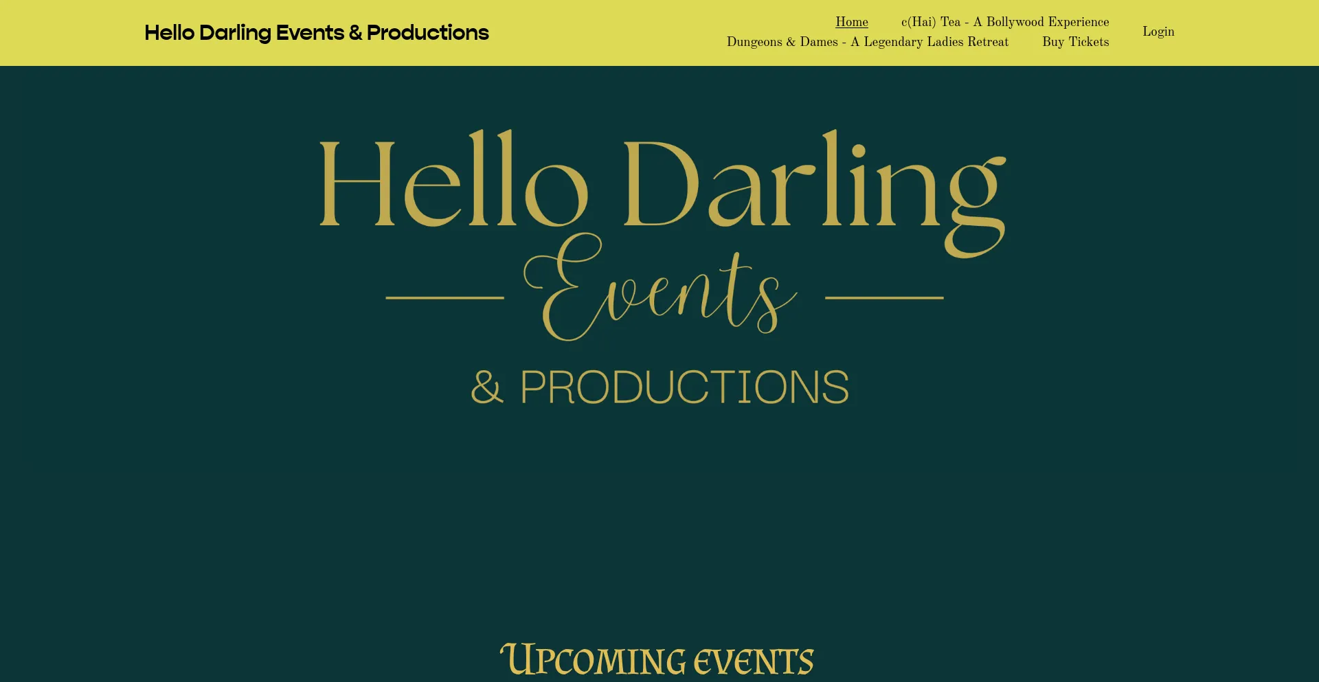 Website screenshot of Hello-darling-events.com