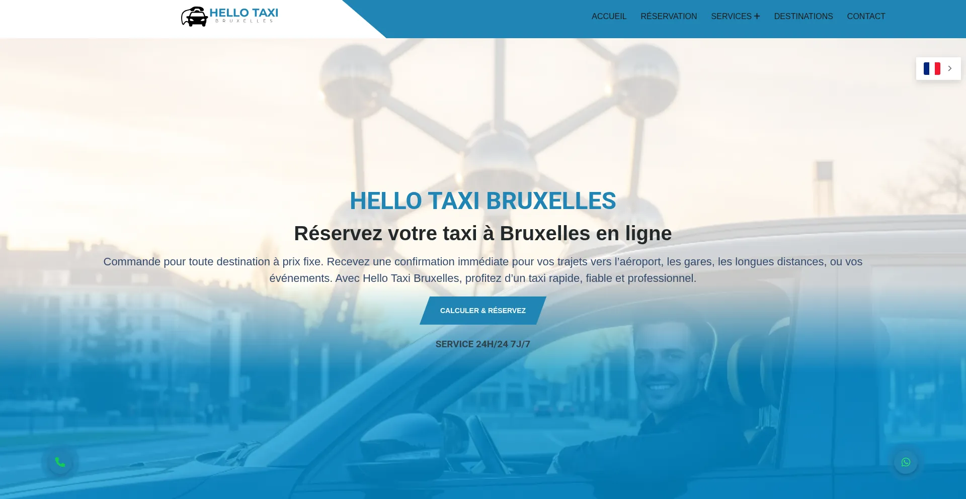 Website screenshot of Hello-taxi-bruxelles.be