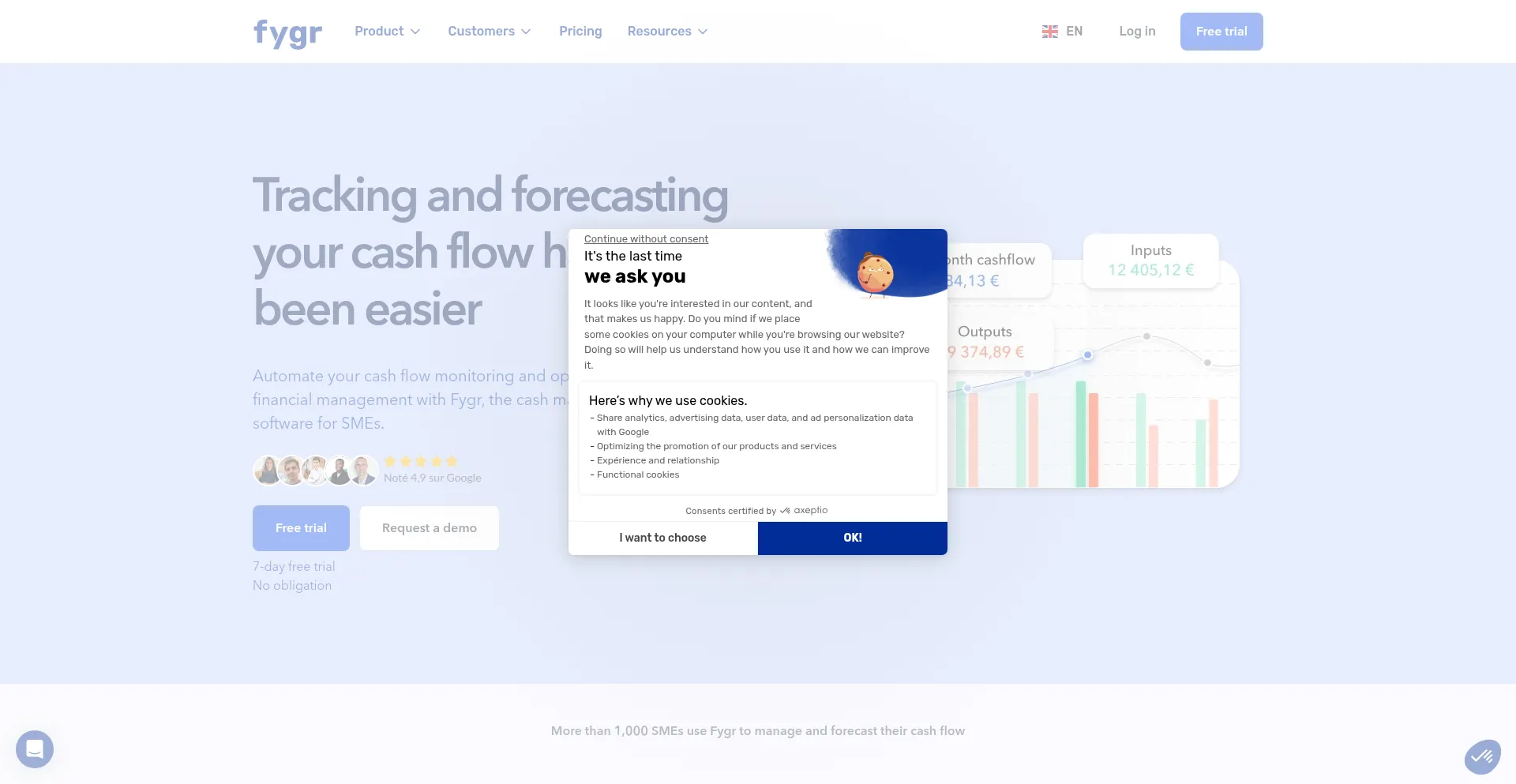 Website screenshot of Hellofygr.com