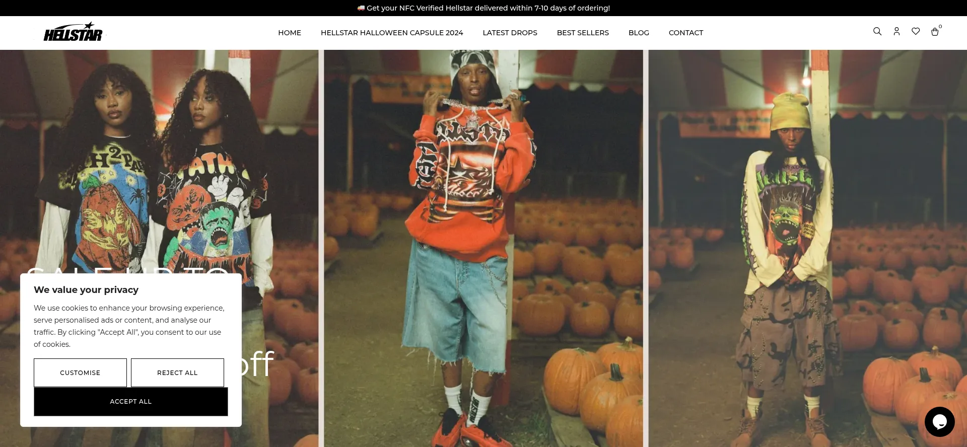 Website screenshot of Hellstarecords.net