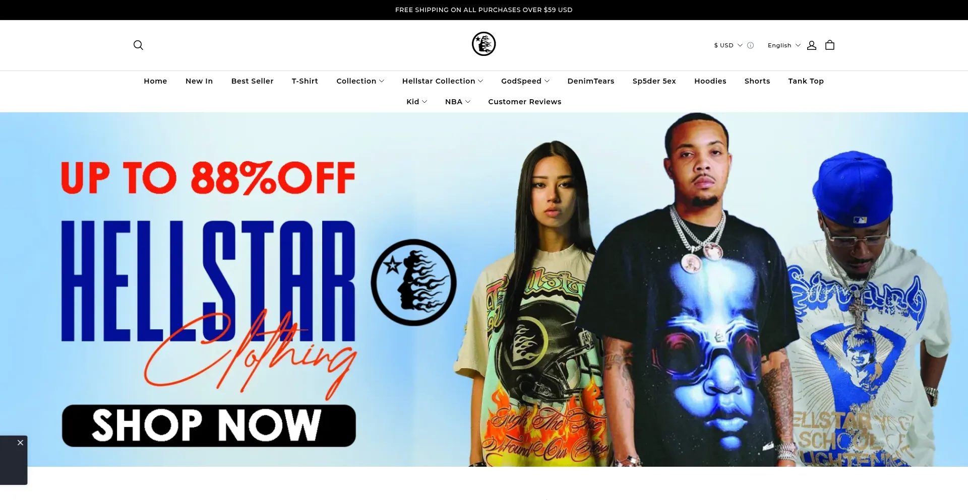 Website screenshot of Hellxstar.com