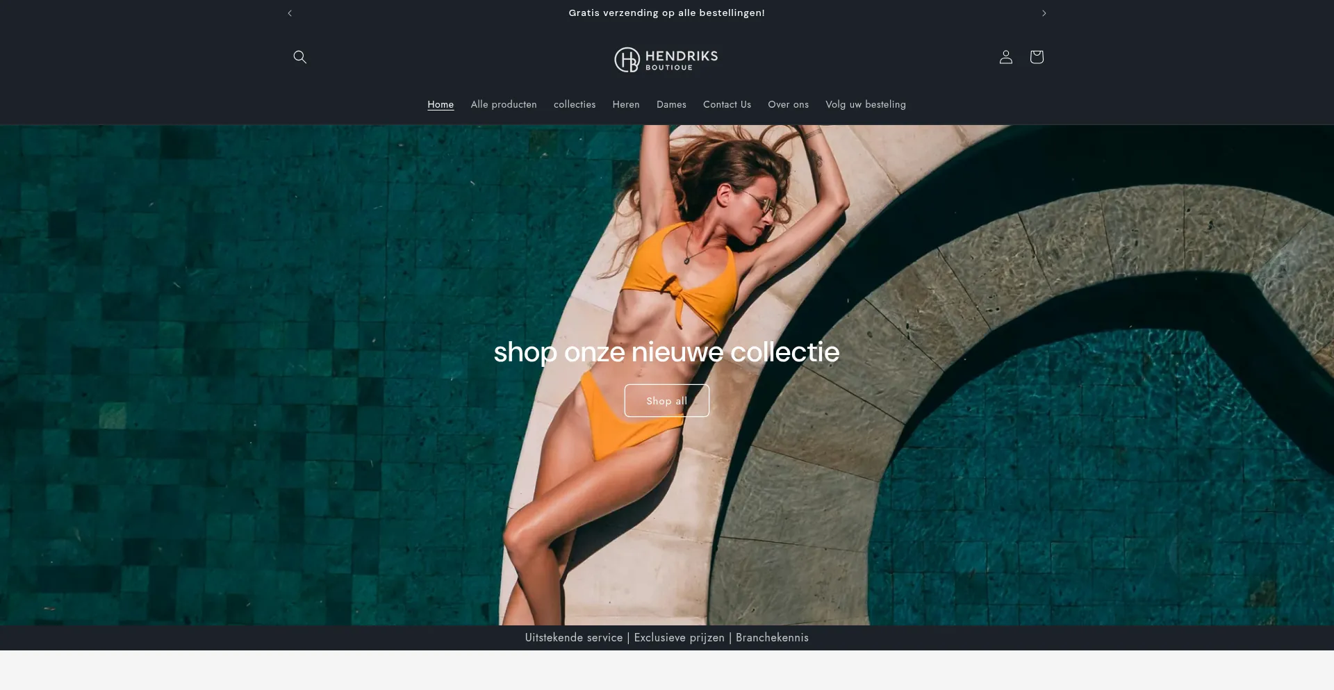 Website screenshot of Hendriksboutique.nl