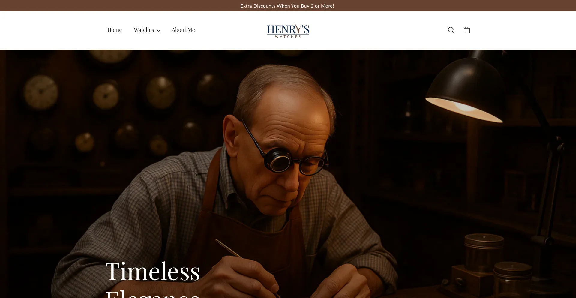 Website screenshot of Henryswatches.com
