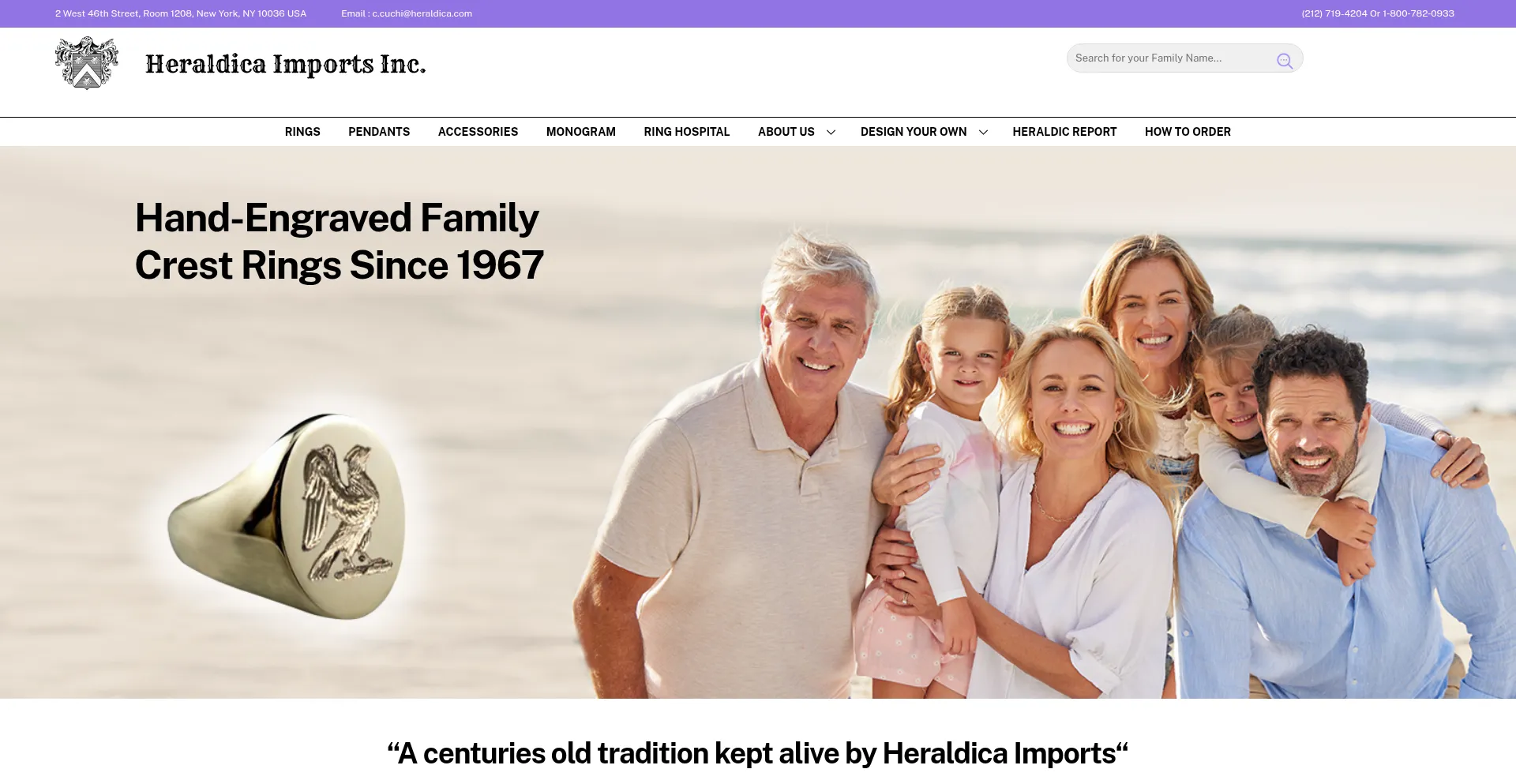 Website screenshot of Heraldica.com