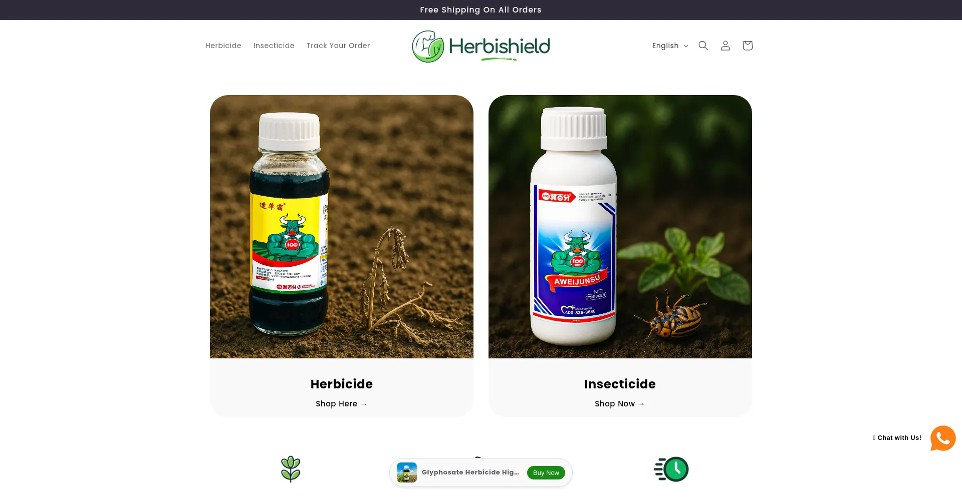 Website screenshot of Herbishield.com