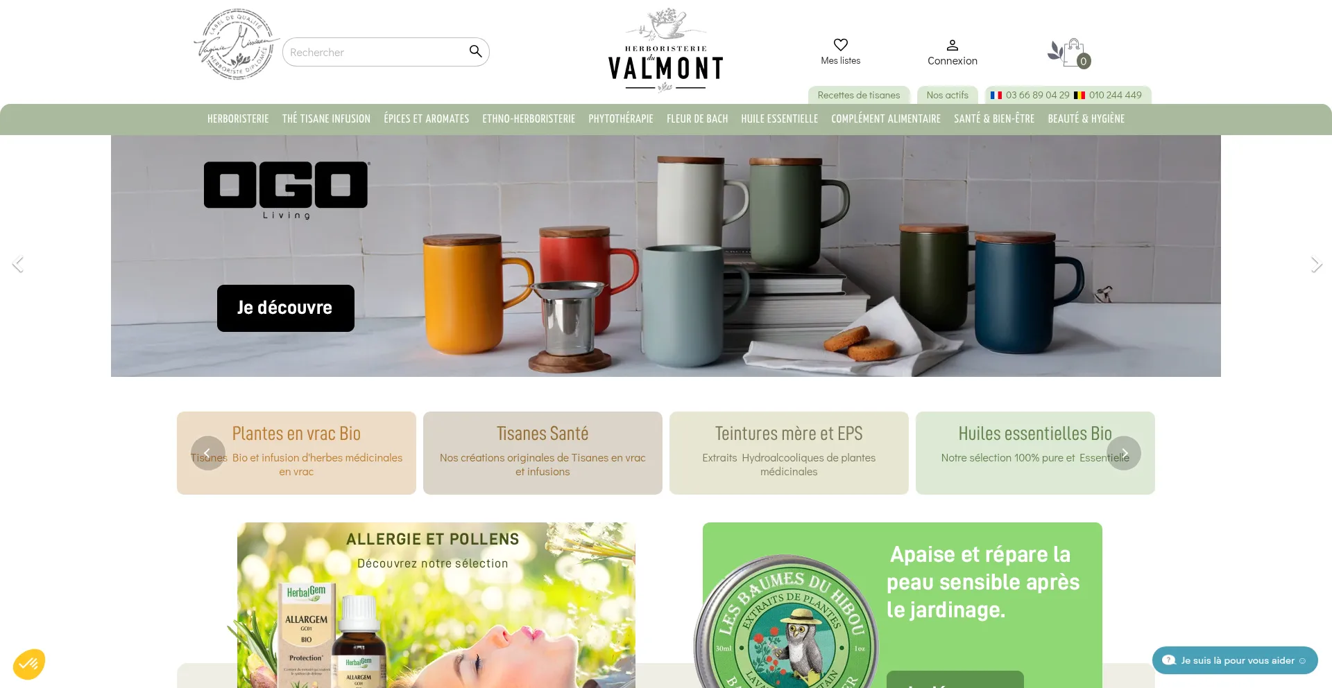 Website screenshot of Herboristerieduvalmont.com