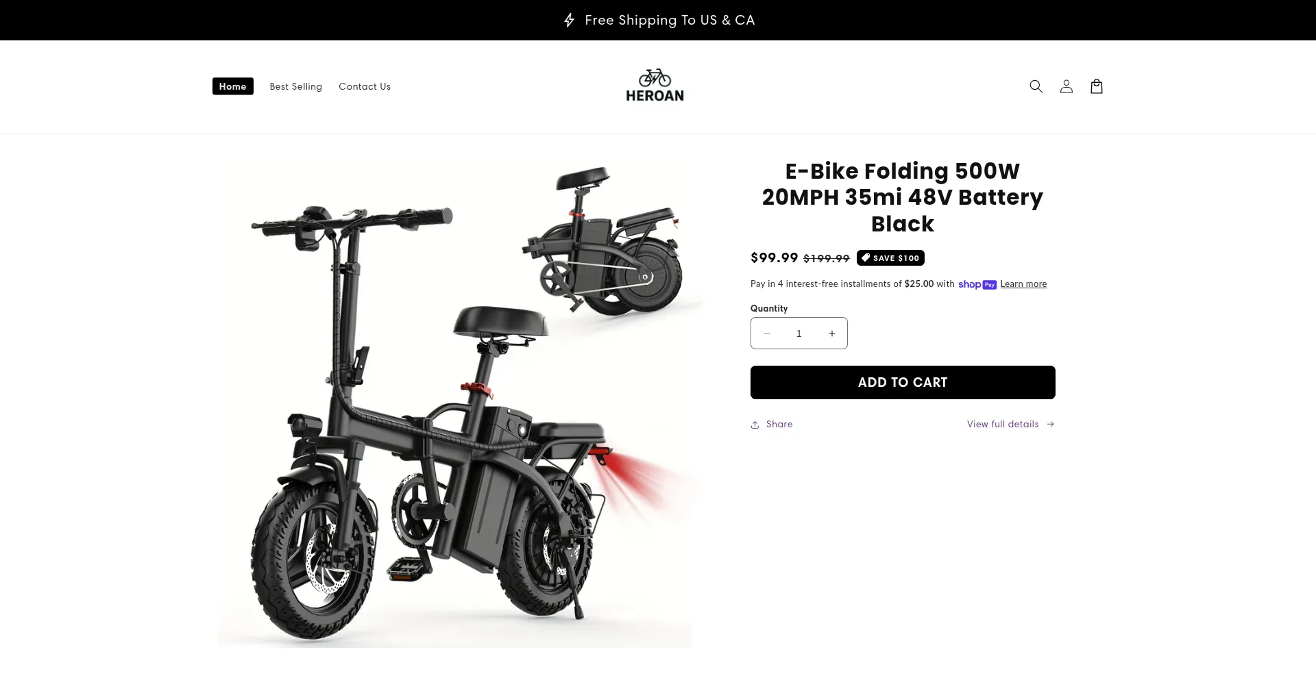 Website screenshot of Heroan.shop