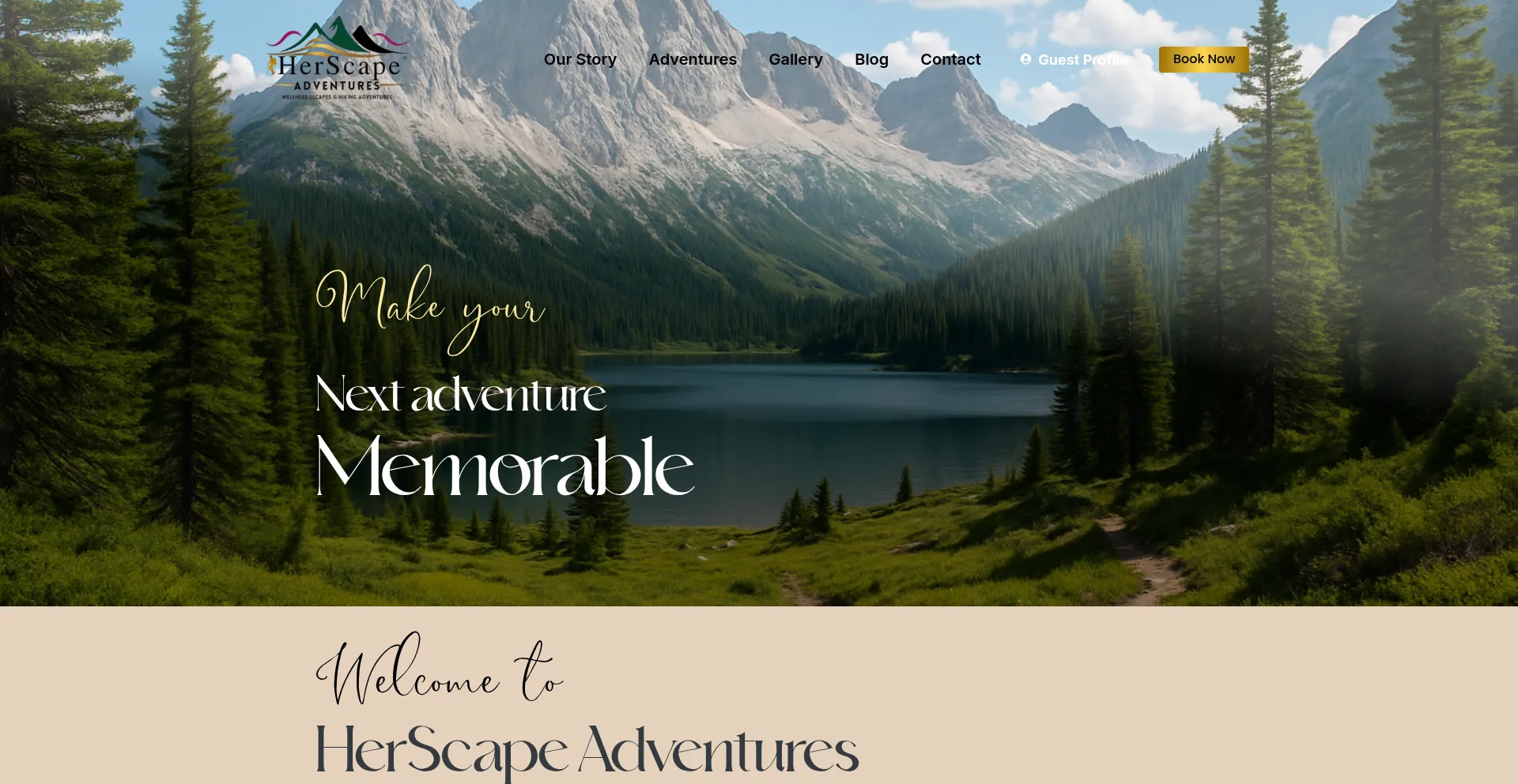 Website screenshot of Herscapeadventures.com