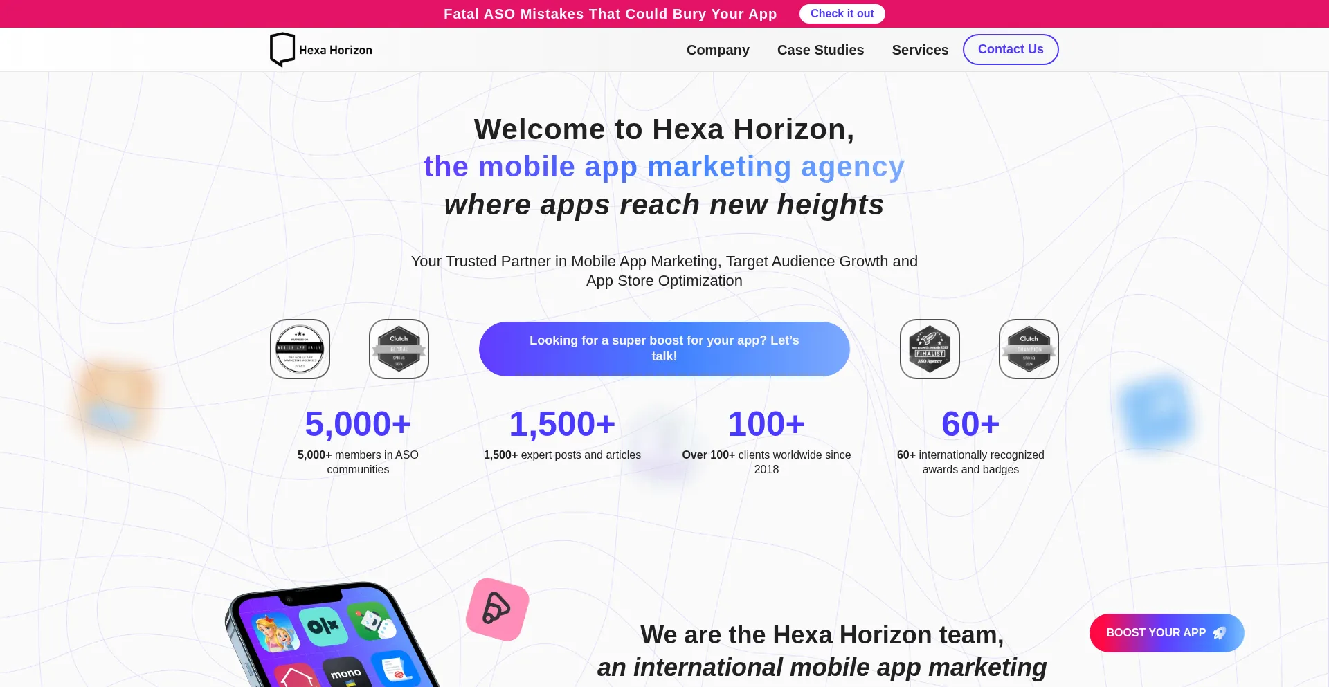 Website screenshot of Hexahorizo.com