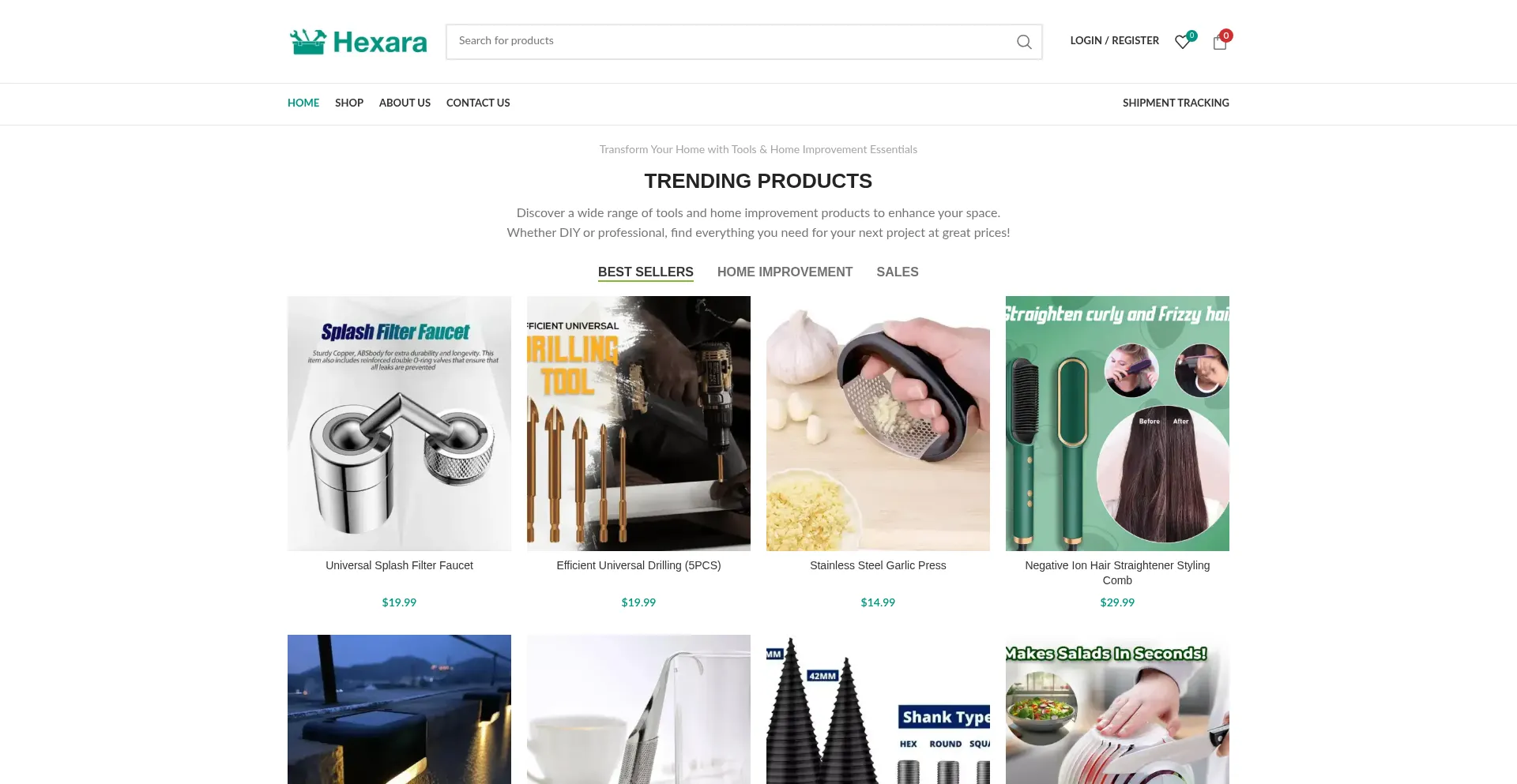 Website screenshot of Hexara.co