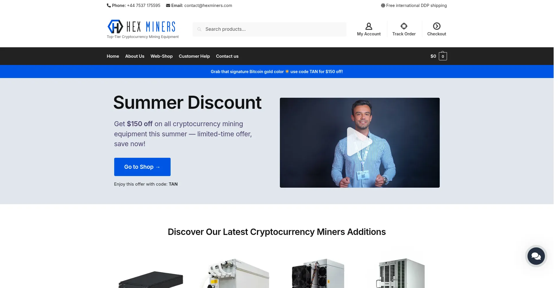 Website screenshot of Hexminers.com
