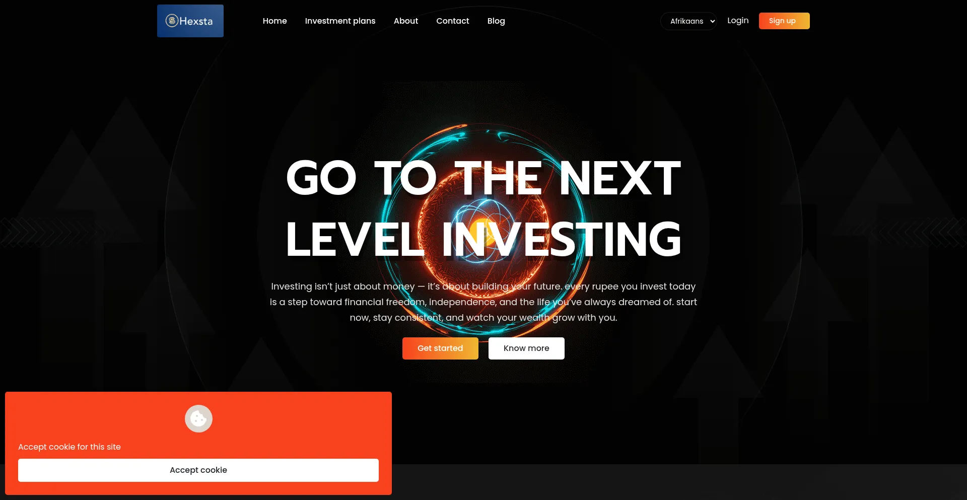 Website screenshot of Hexsta.org