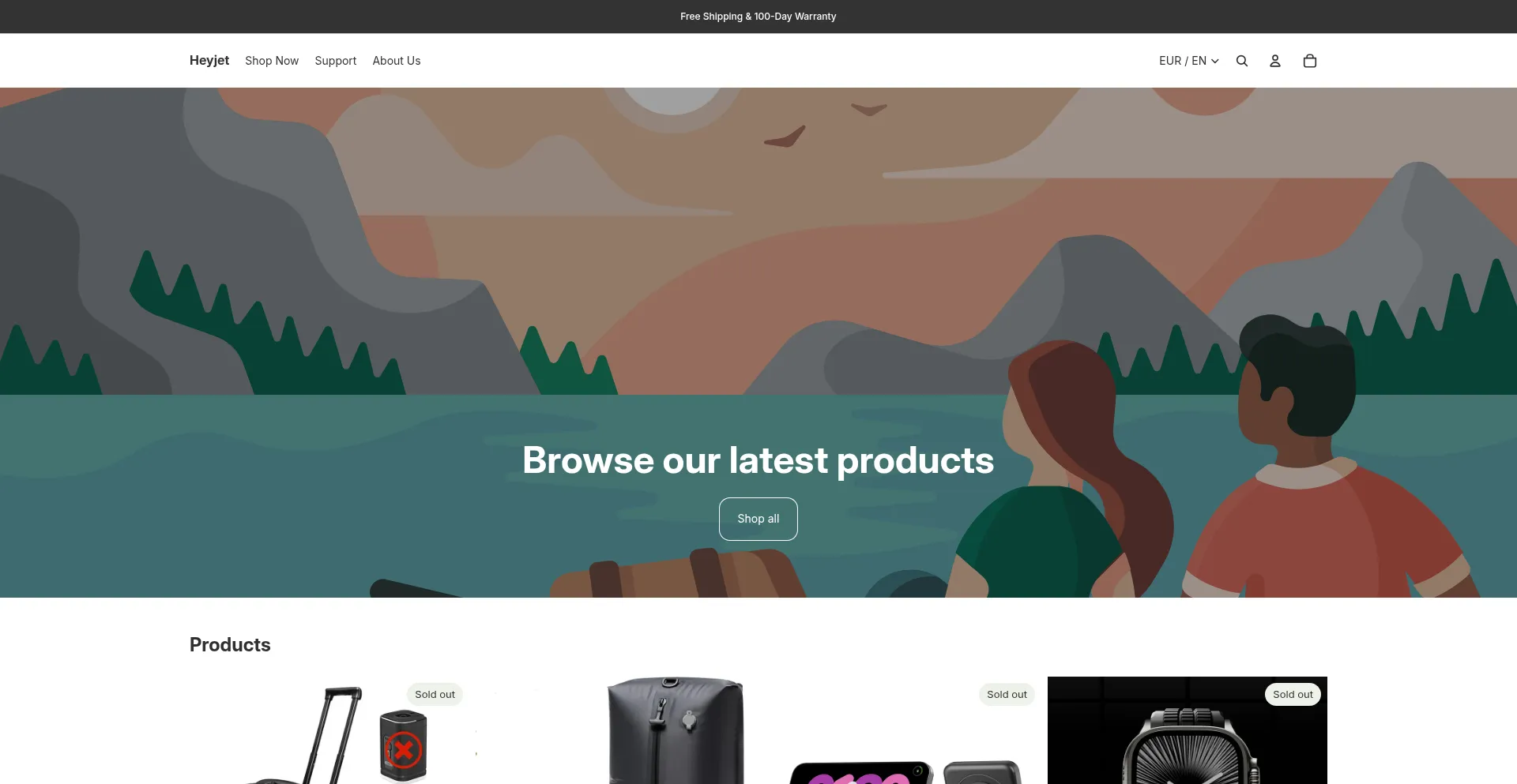 Website screenshot of Hey-jet.com