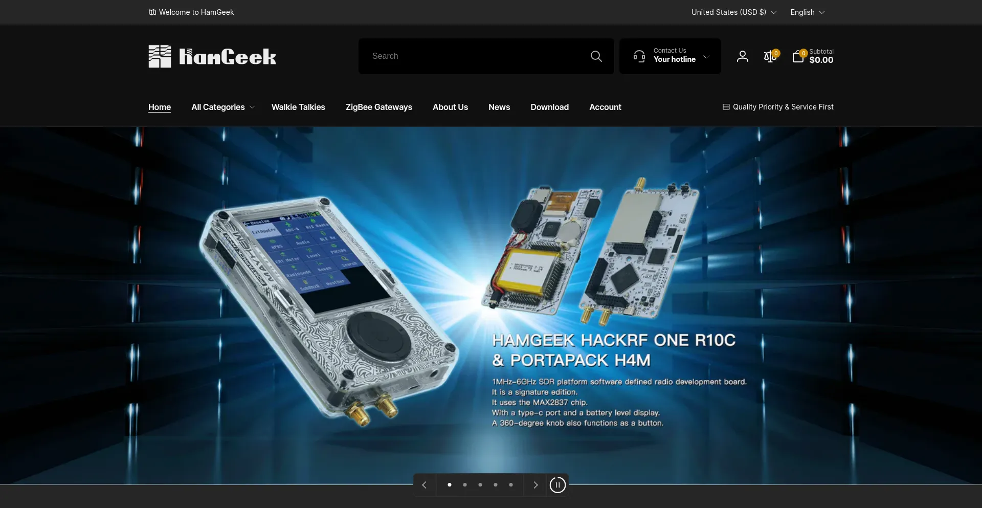 Website screenshot of Hgeek.com