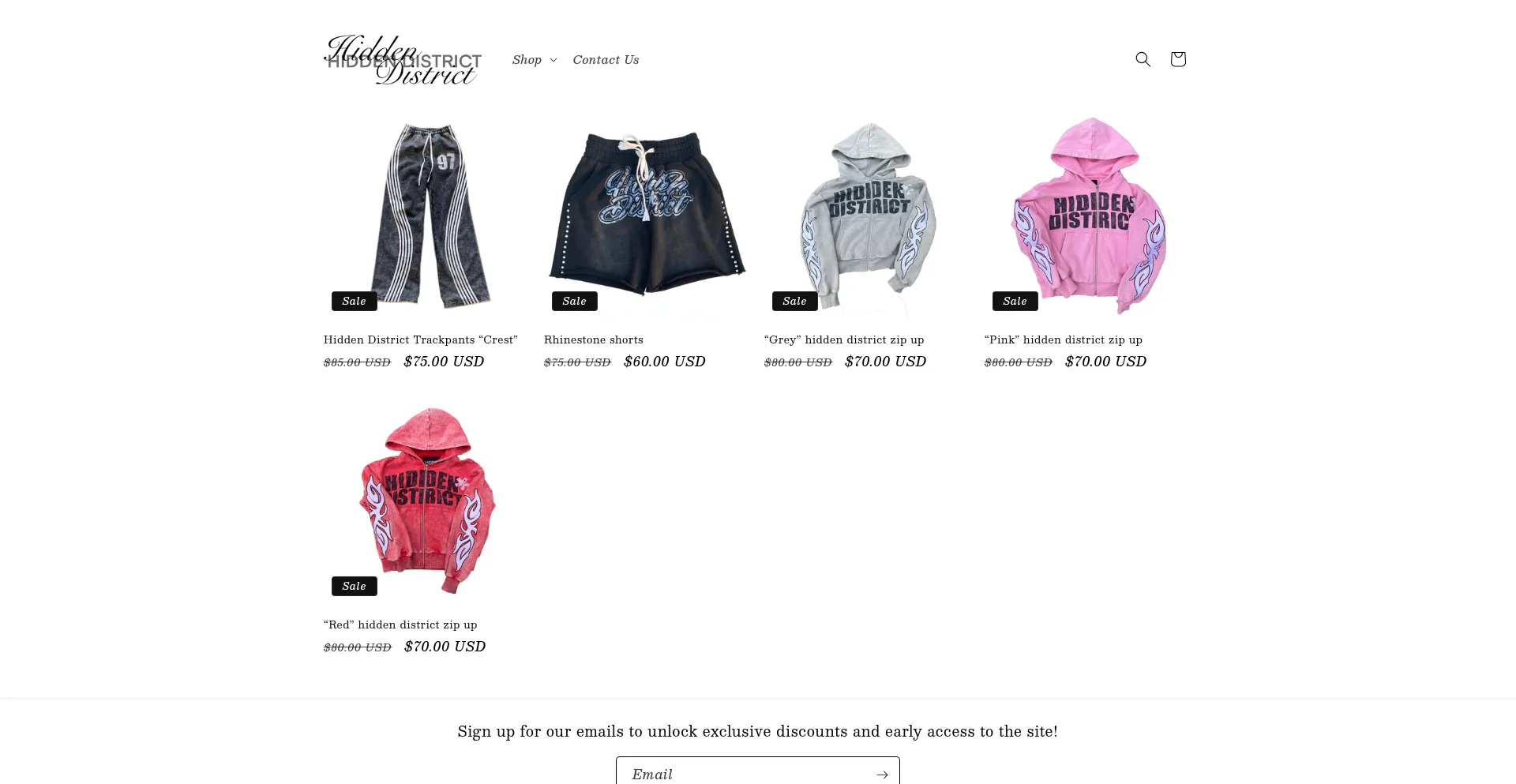Website screenshot of Hiddendistrict.us