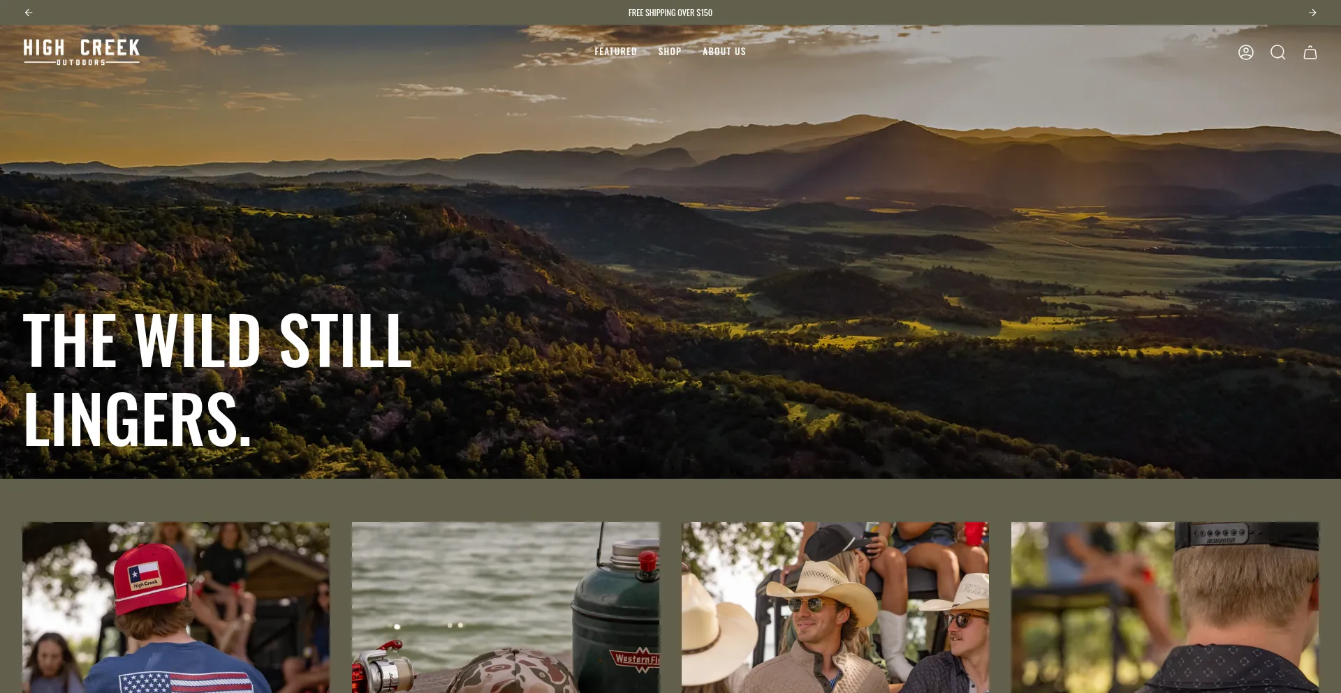 Website screenshot of Highcreekoutdoors.com