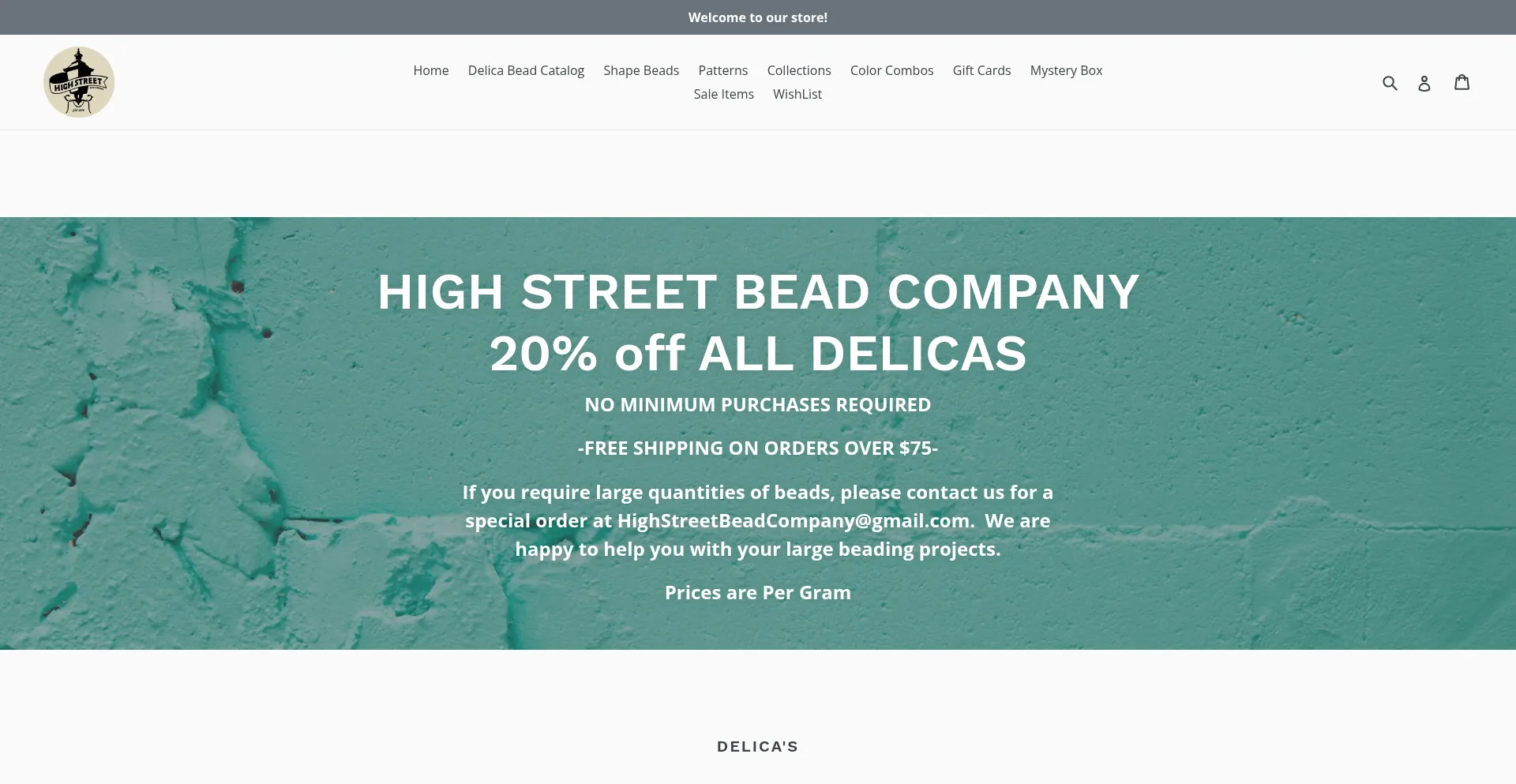 Website screenshot of Highstreetbeadcompany.com