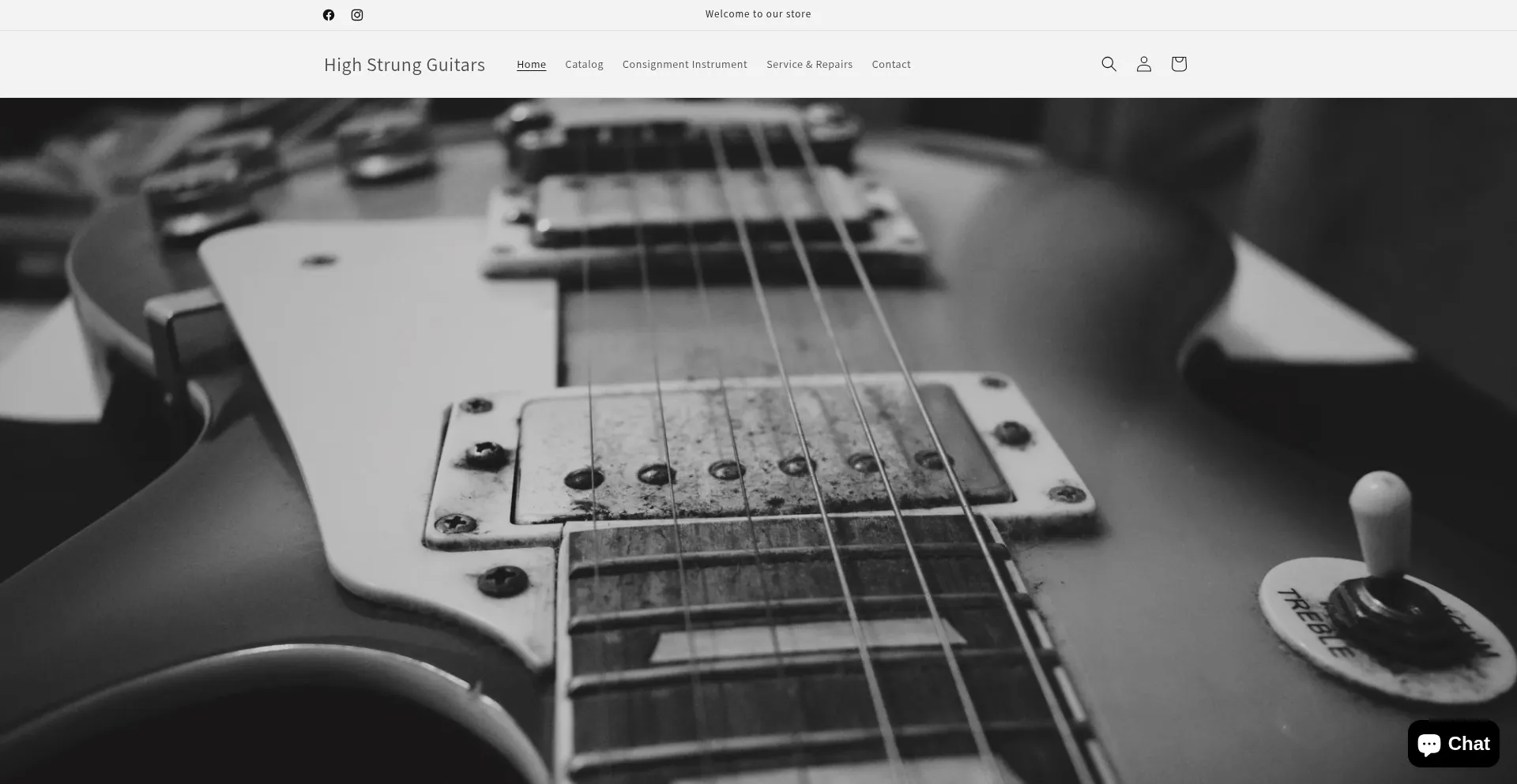 Website screenshot of Highstrungguitars.com