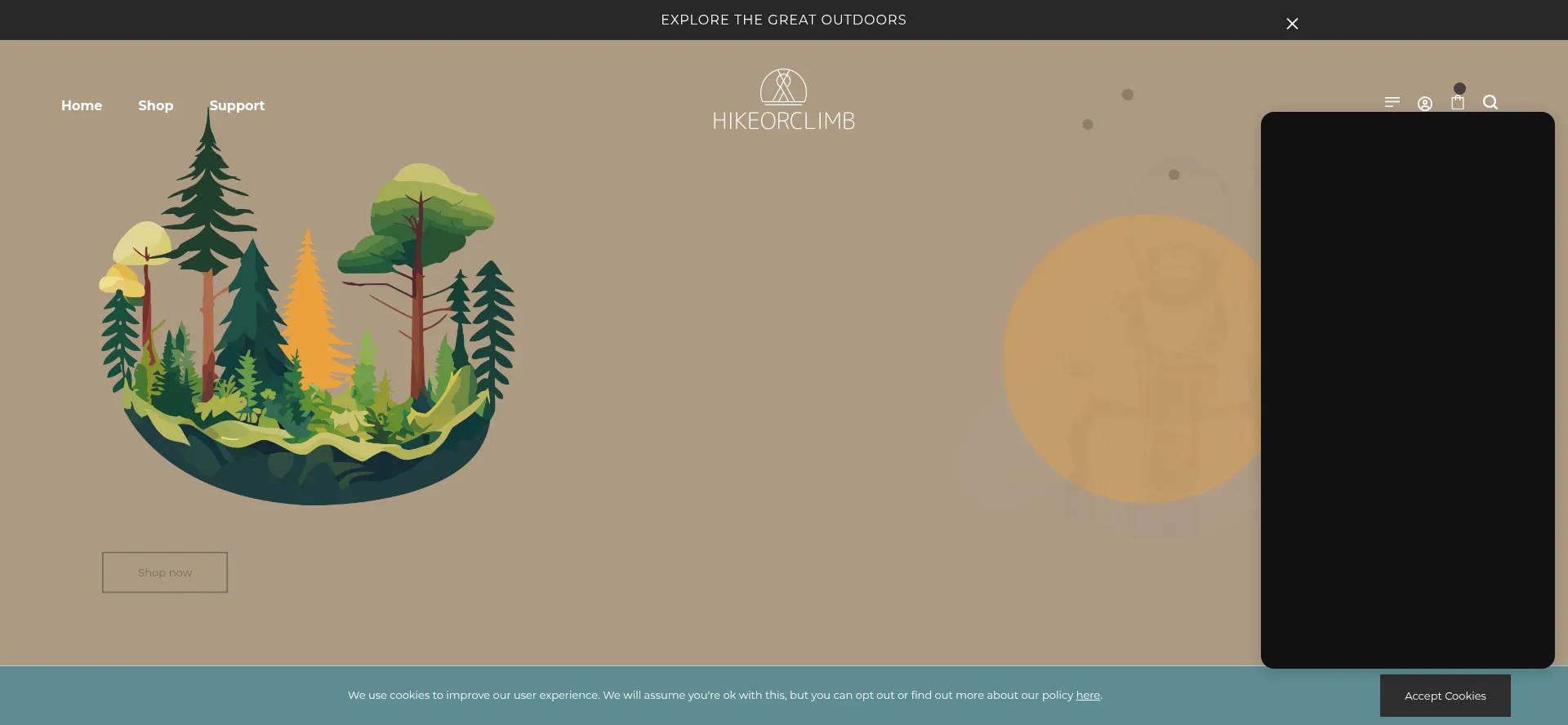 Website screenshot of Hikeorclimb.com