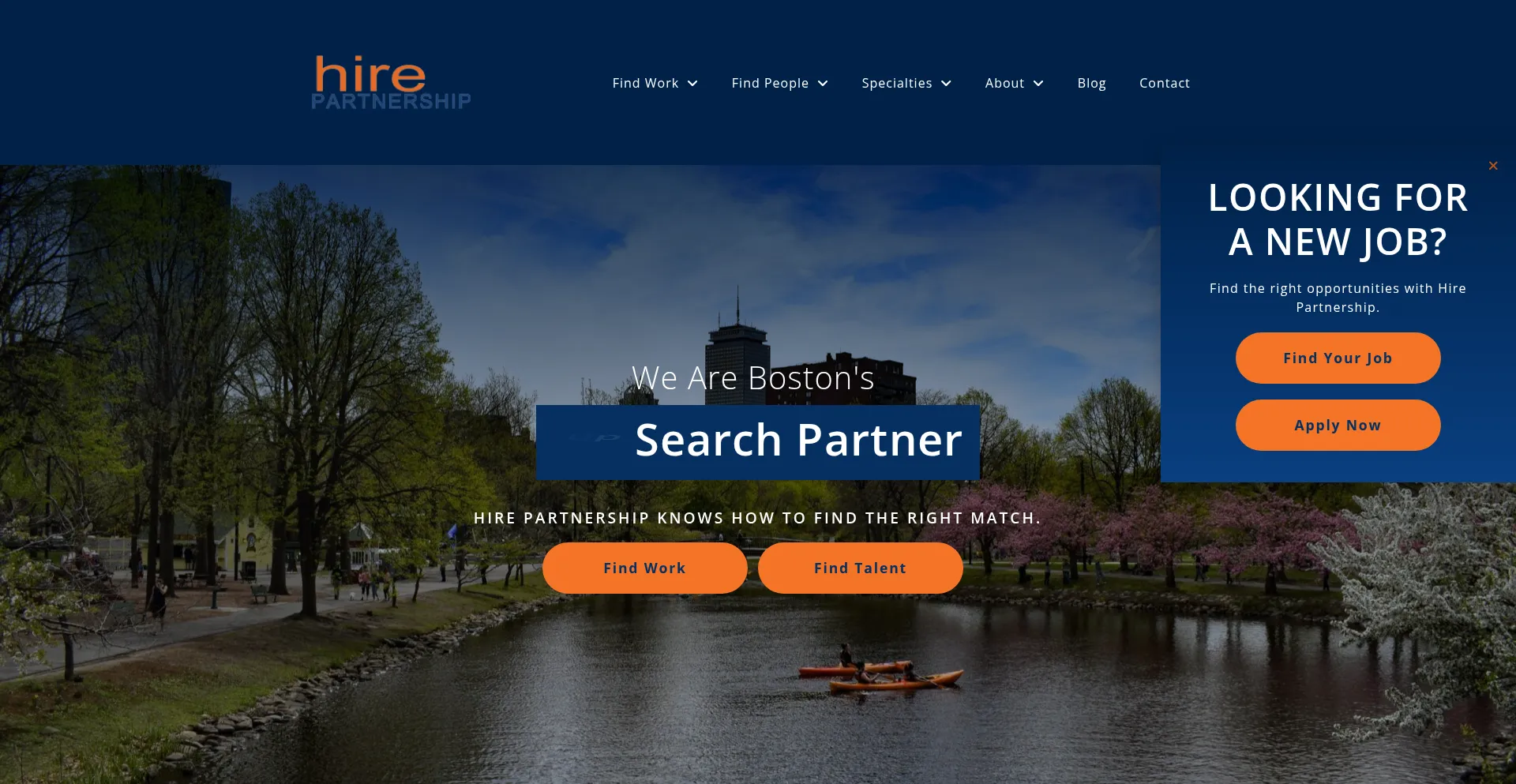Website screenshot of Hirepartnership.com