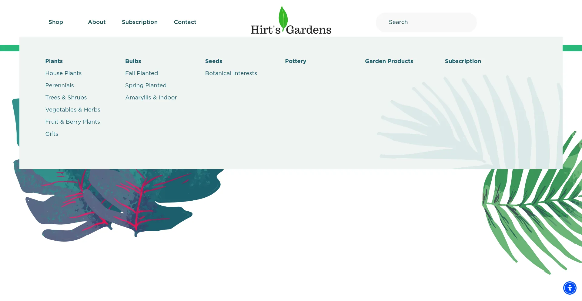 Website screenshot of Hirts.com