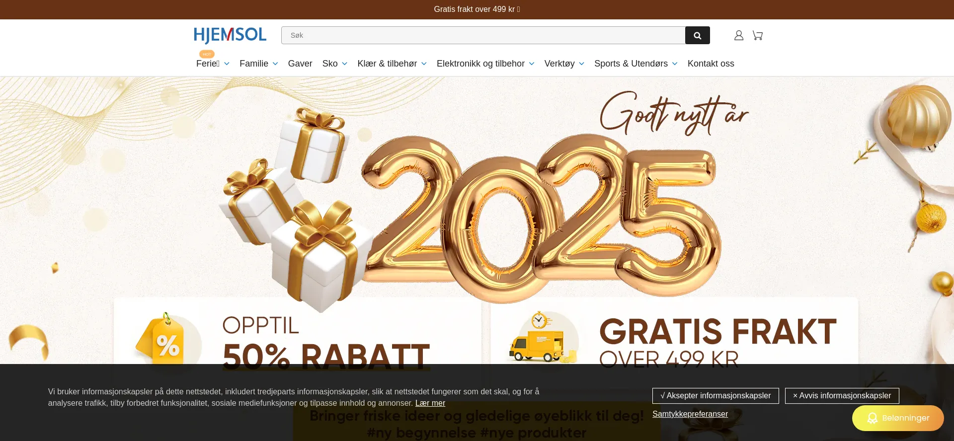 Website screenshot of Hjemsol.no
