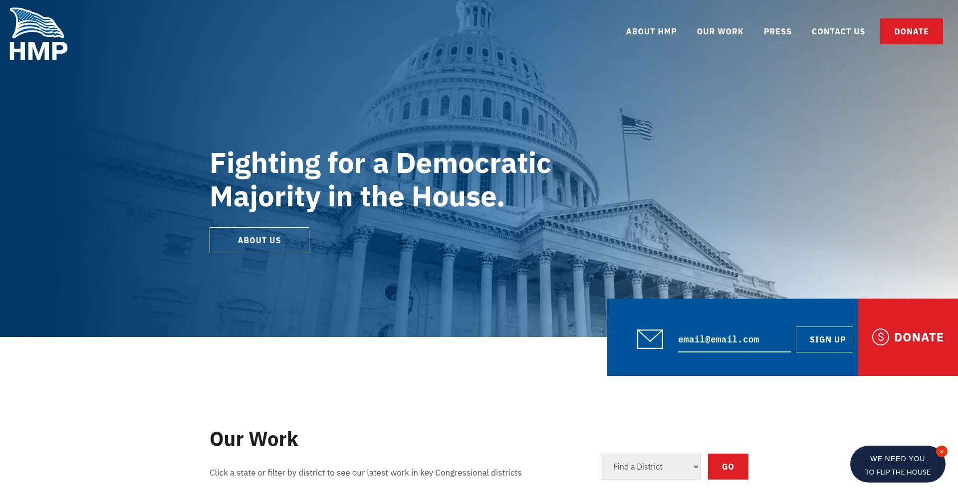 Website screenshot of Hmp-give.us