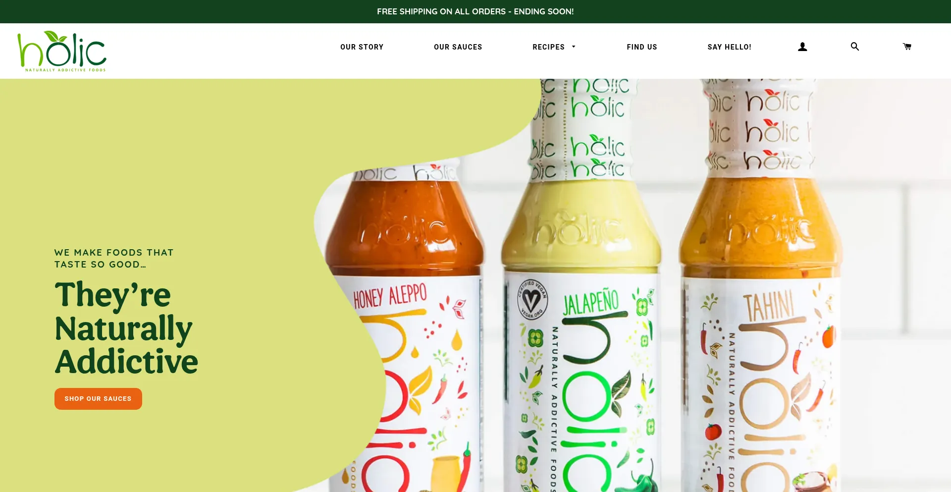 Website screenshot of Holicfoods.com