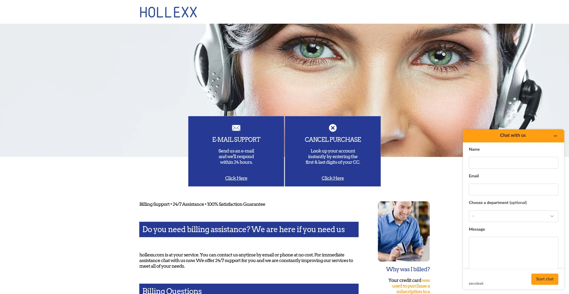 Website screenshot of Hollexx.com