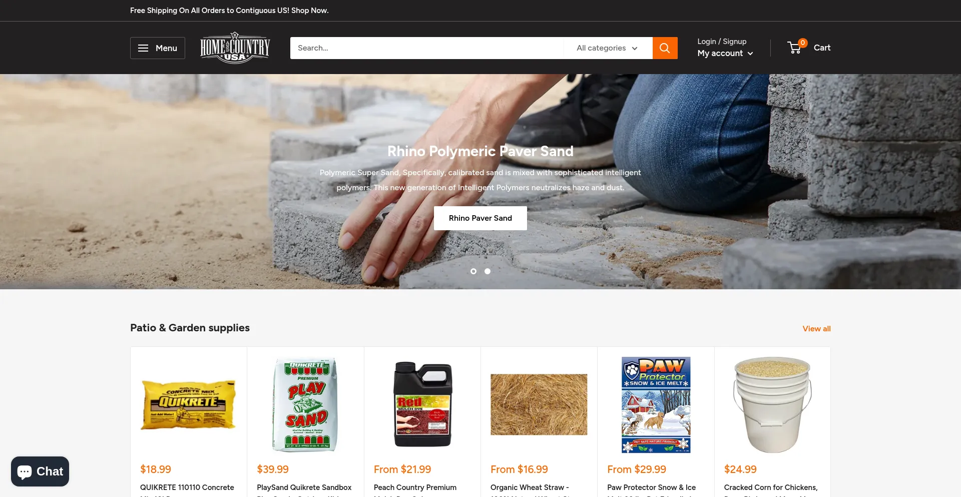 Website screenshot of Homeandcountryusa.com
