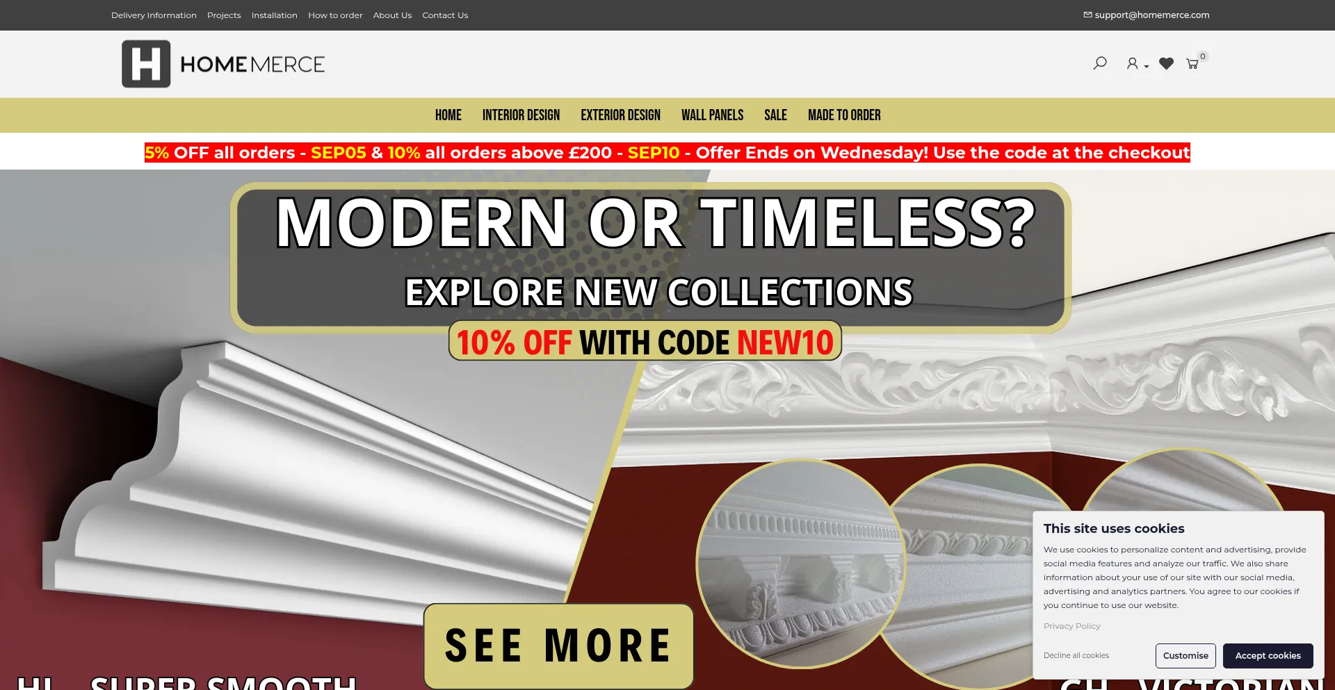 Website screenshot of Homemerce.com