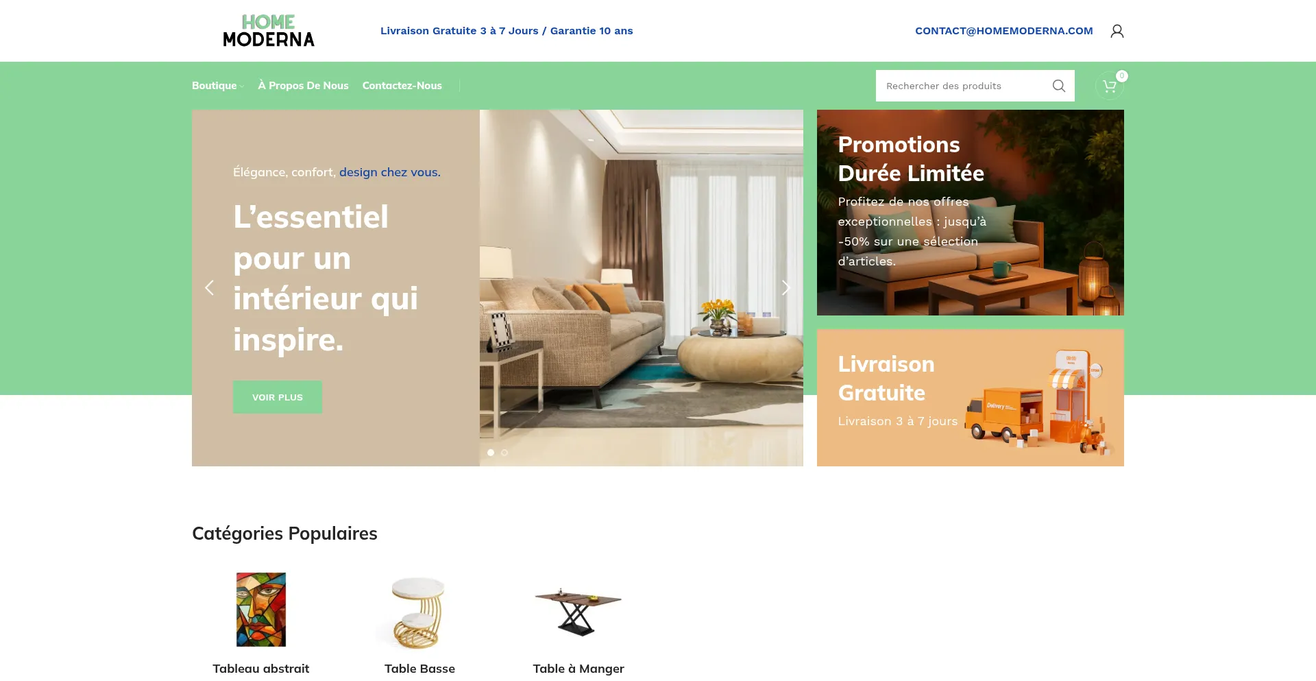Website screenshot of Homemoderna.com