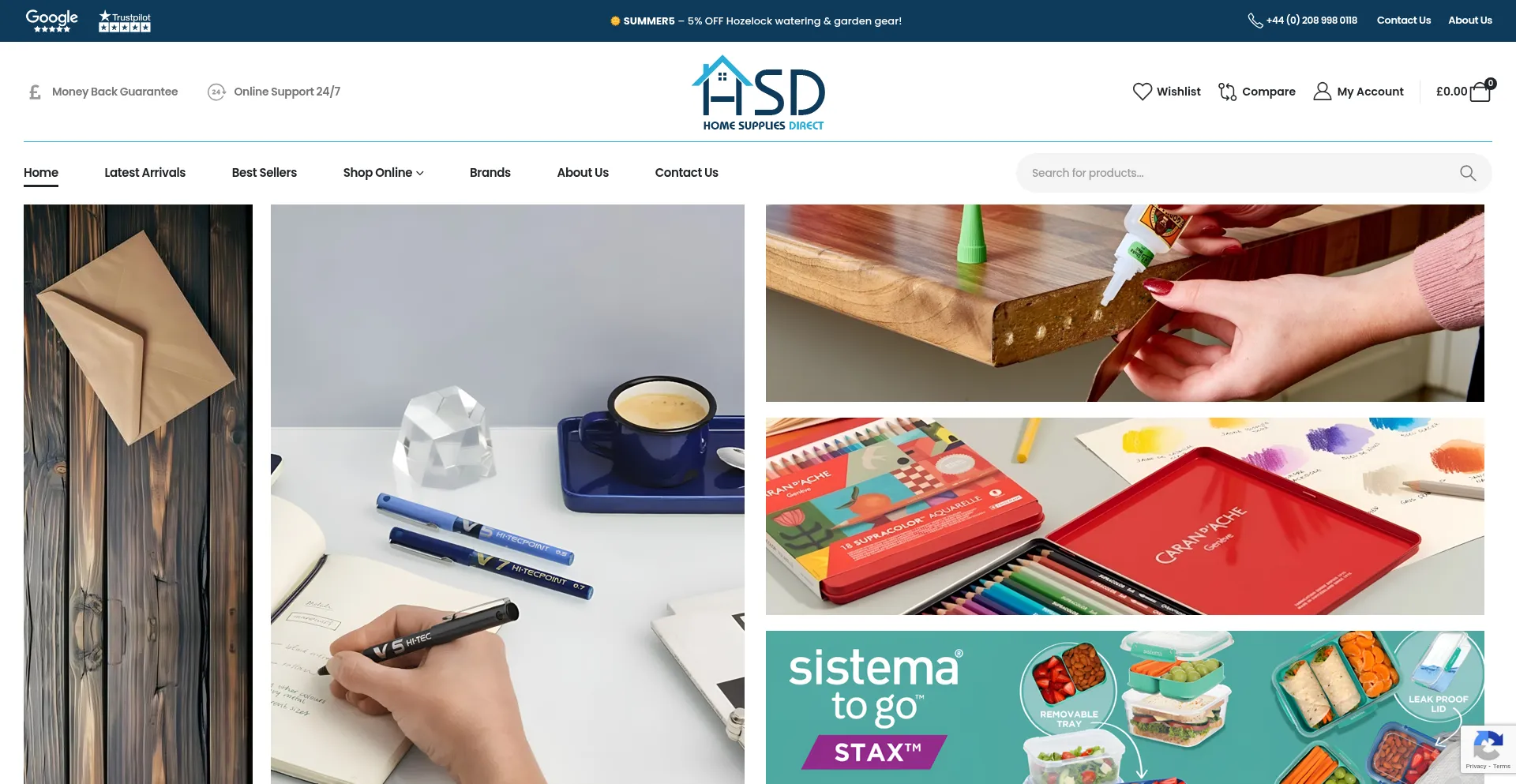 Website screenshot of Homesuppliesdirect.com