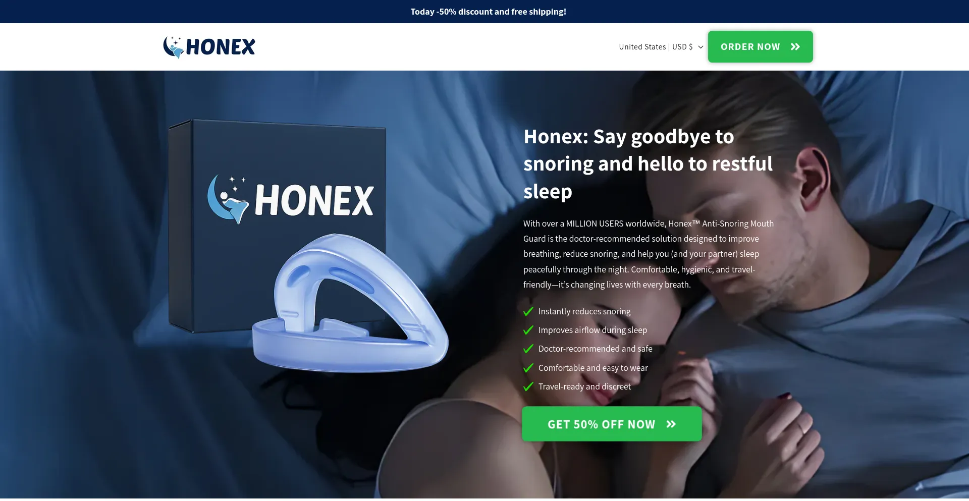 Website screenshot of Honex-us.com