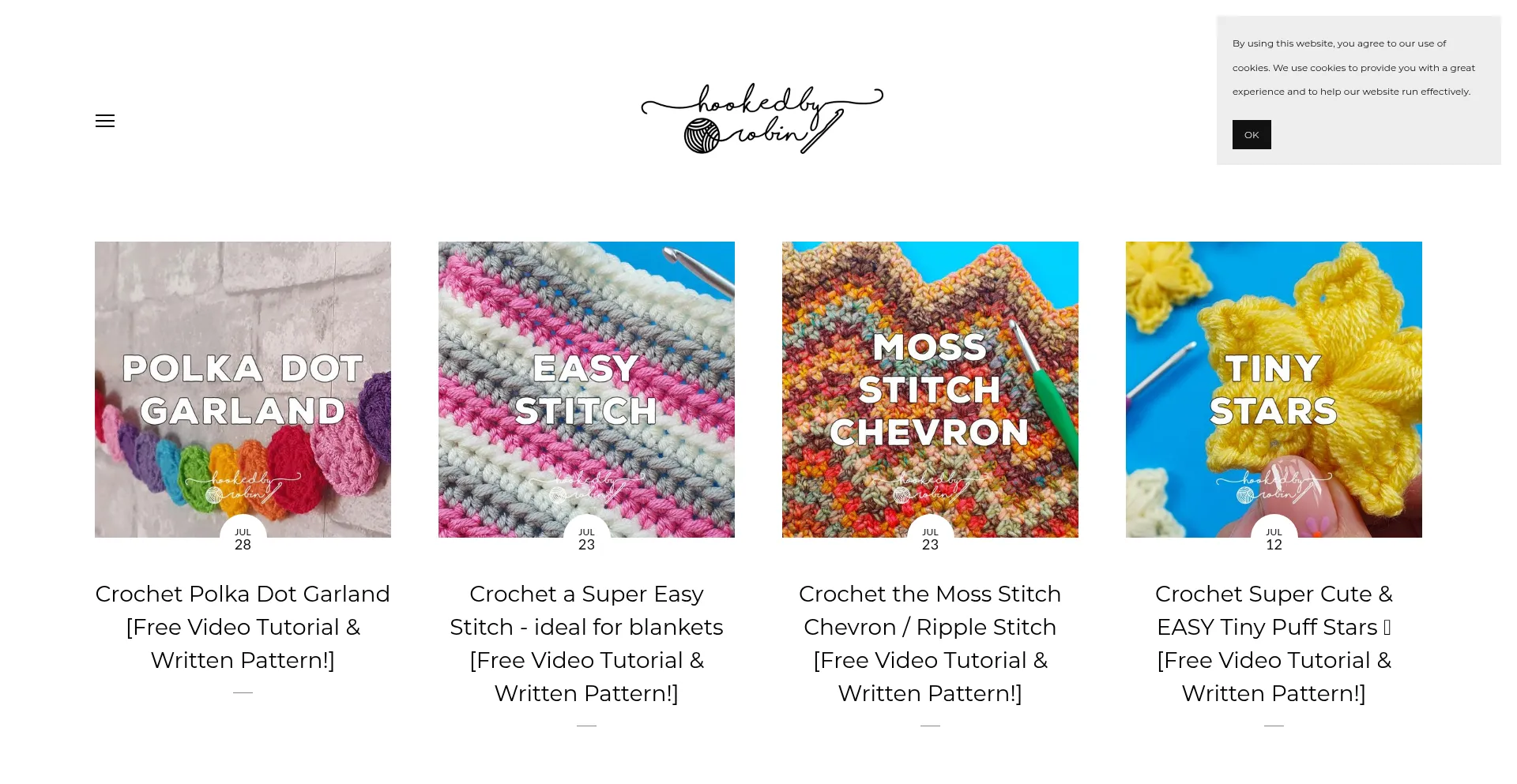 Website screenshot of Hookedbyrobin.com
