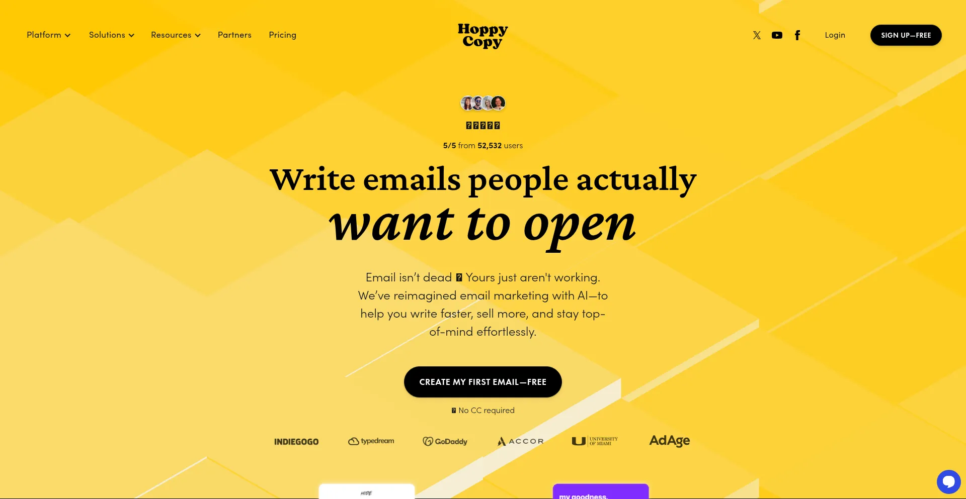 Website screenshot of Hoppycopy.co