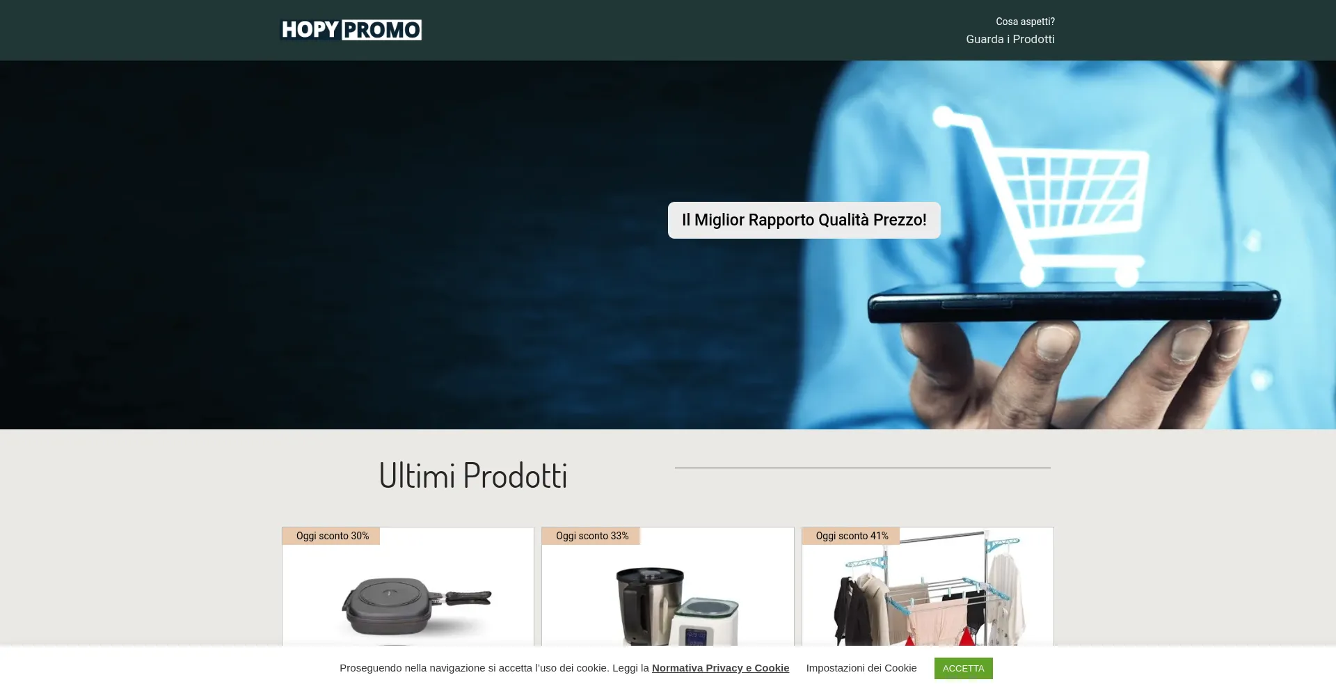 Website screenshot of Hopypromo.com