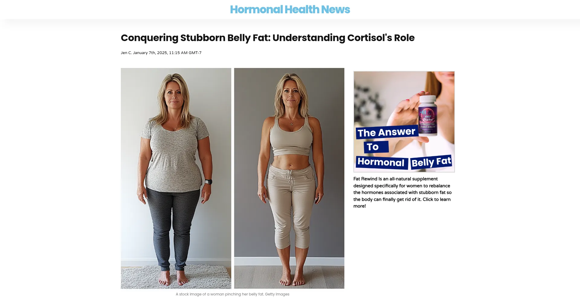 Website screenshot of Hormonalhealthnews.com