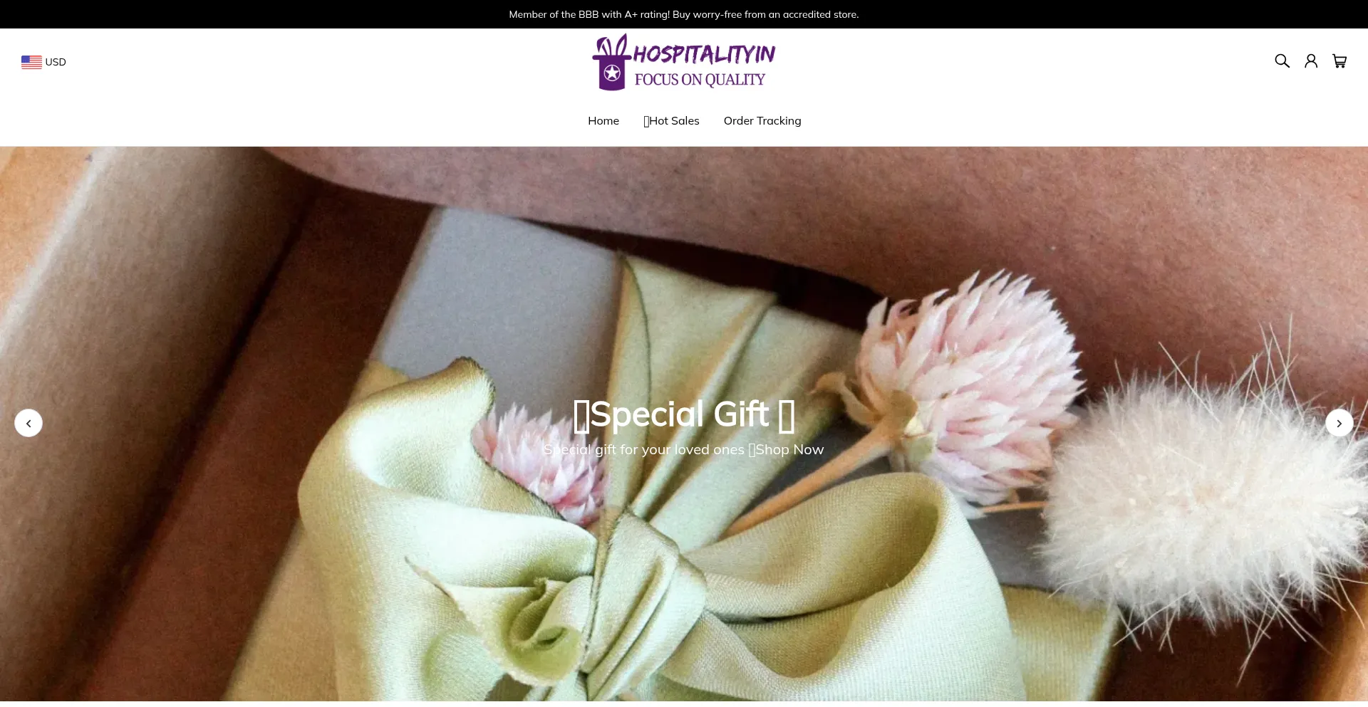 Website screenshot of Hospitalityin.com