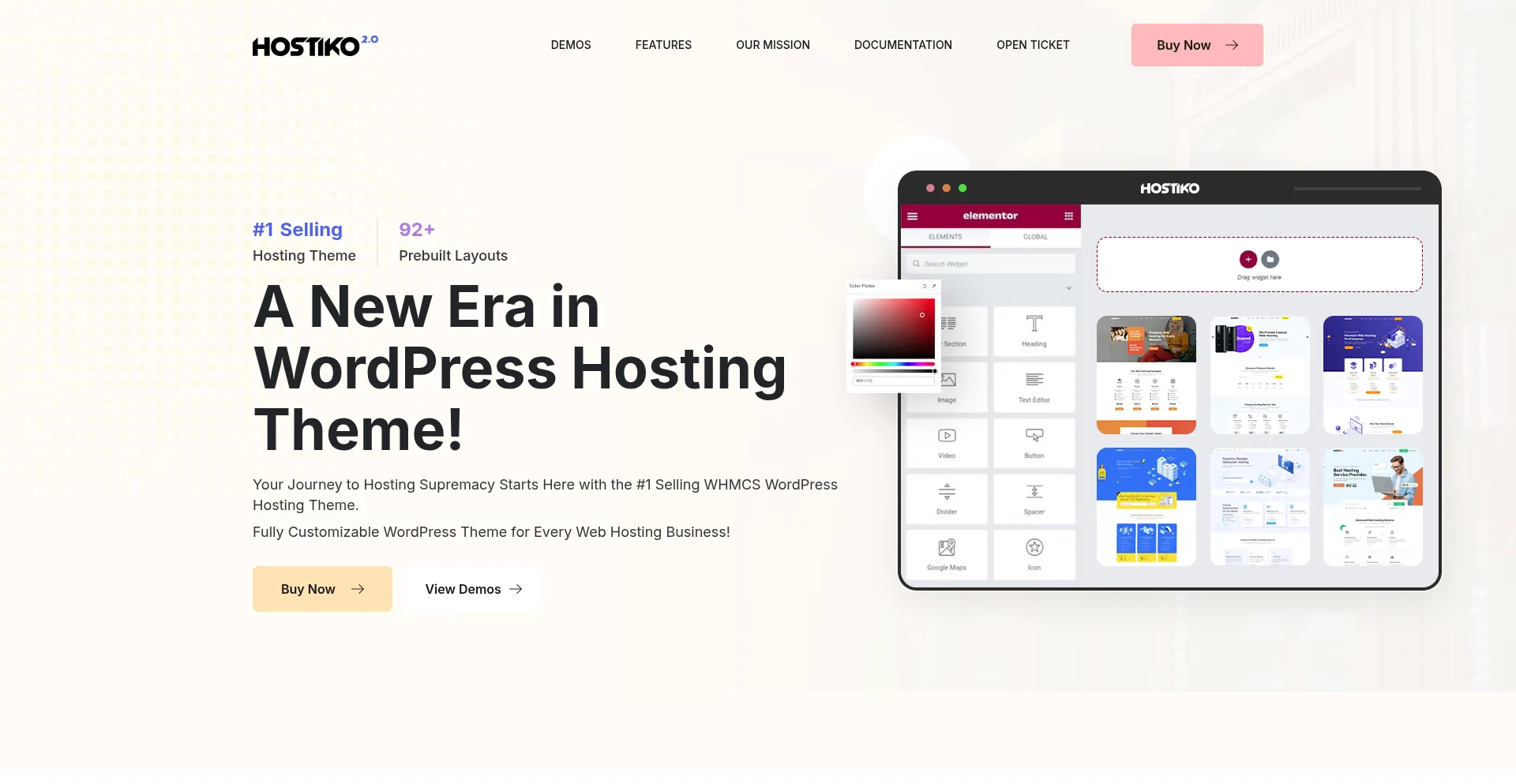 Website screenshot of Hostiko.com